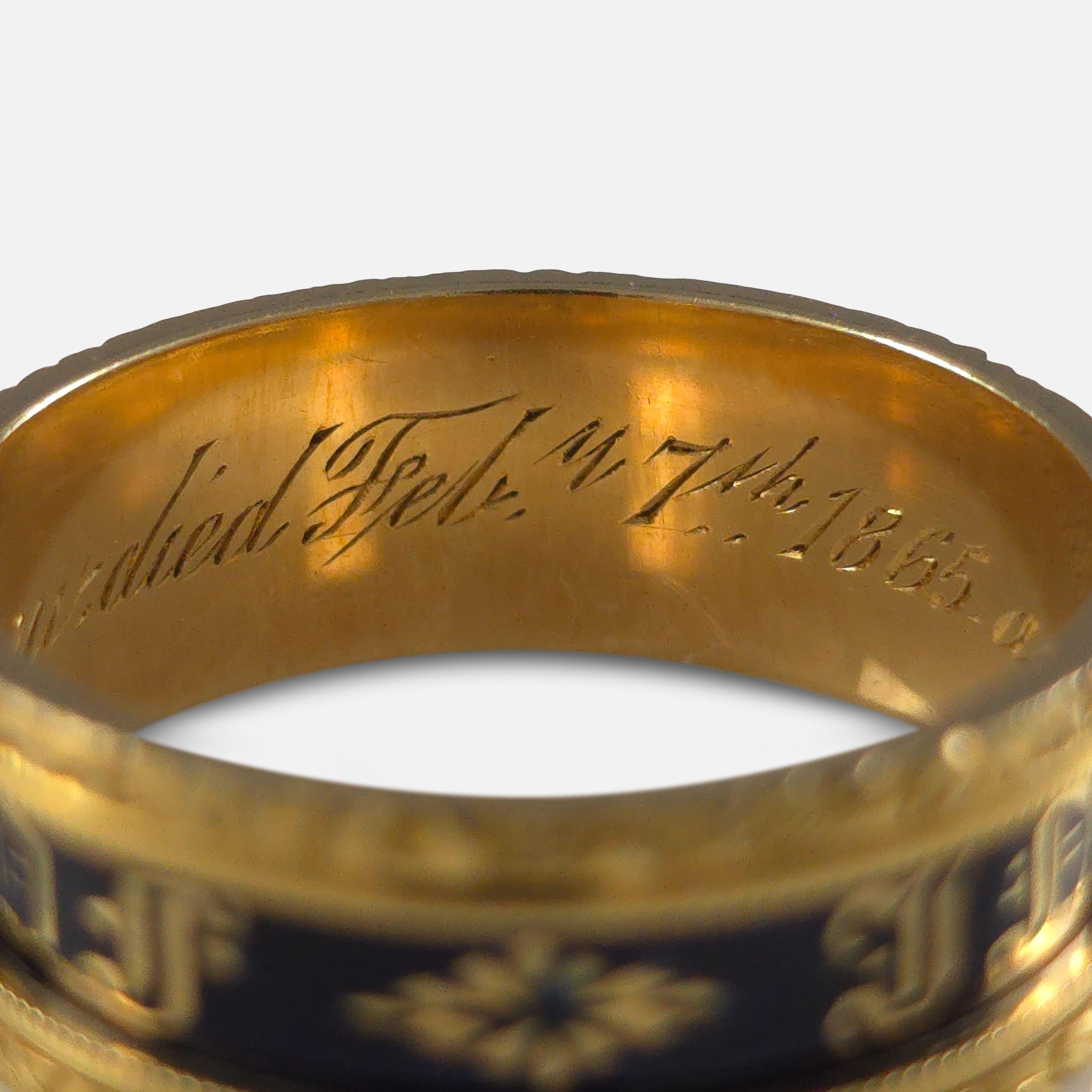 William IV 18ct Gold and Enamel Memorial Ring, 1833 For Sale 5