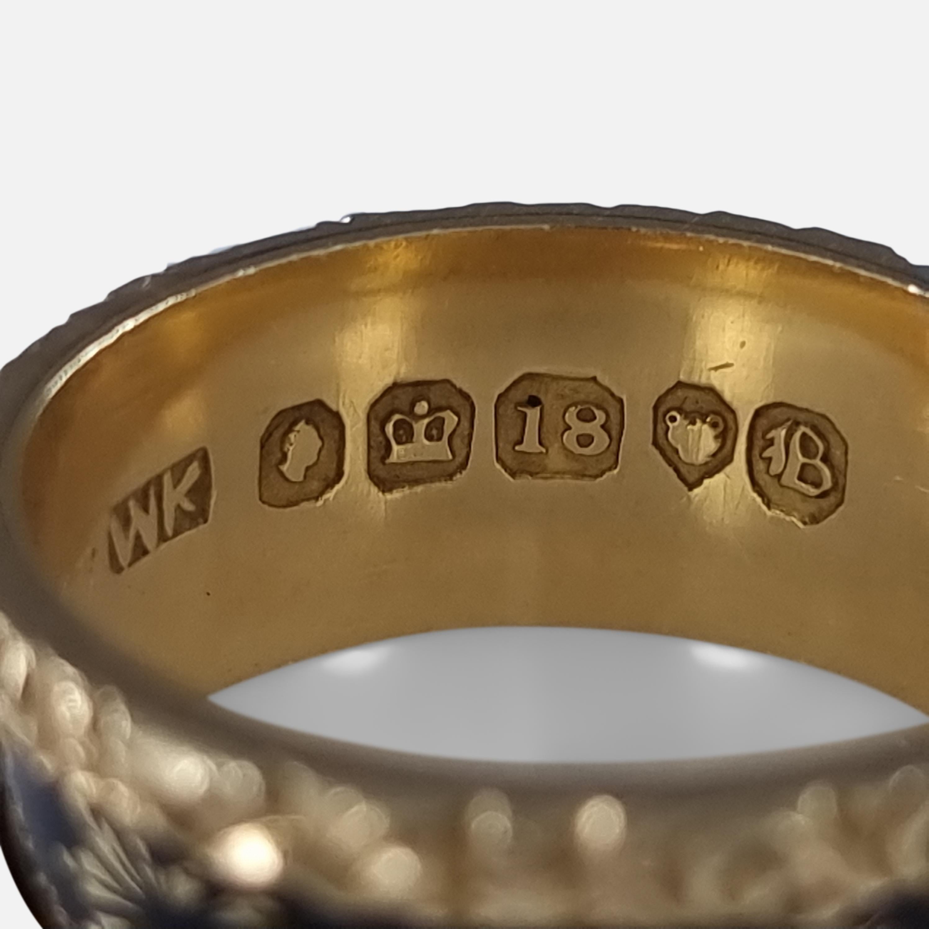 William IV 18ct Gold and Enamel Mourning Ring, 1837 For Sale 10