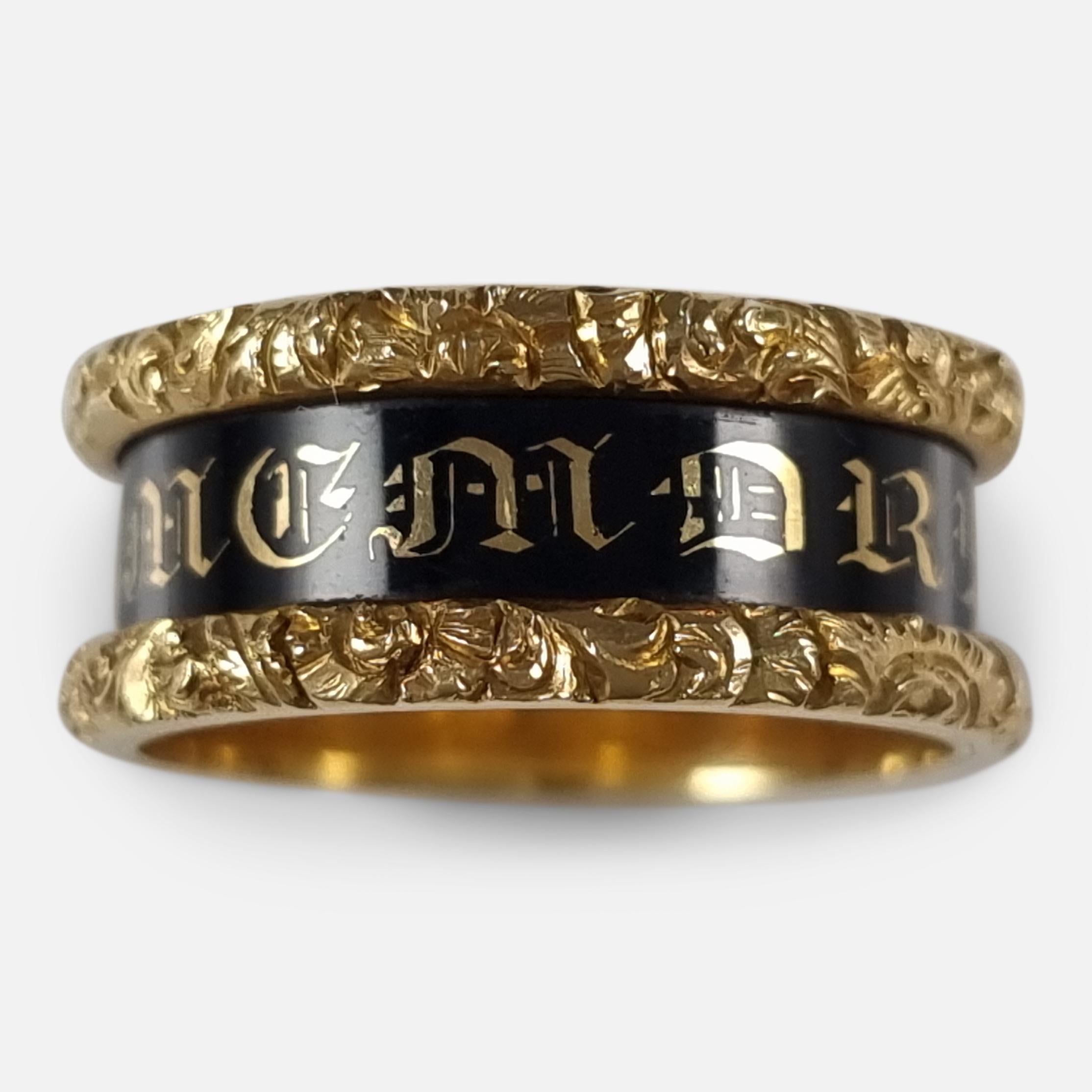 William IV 18ct Gold and Enamel Mourning Ring, 1837 For Sale 12