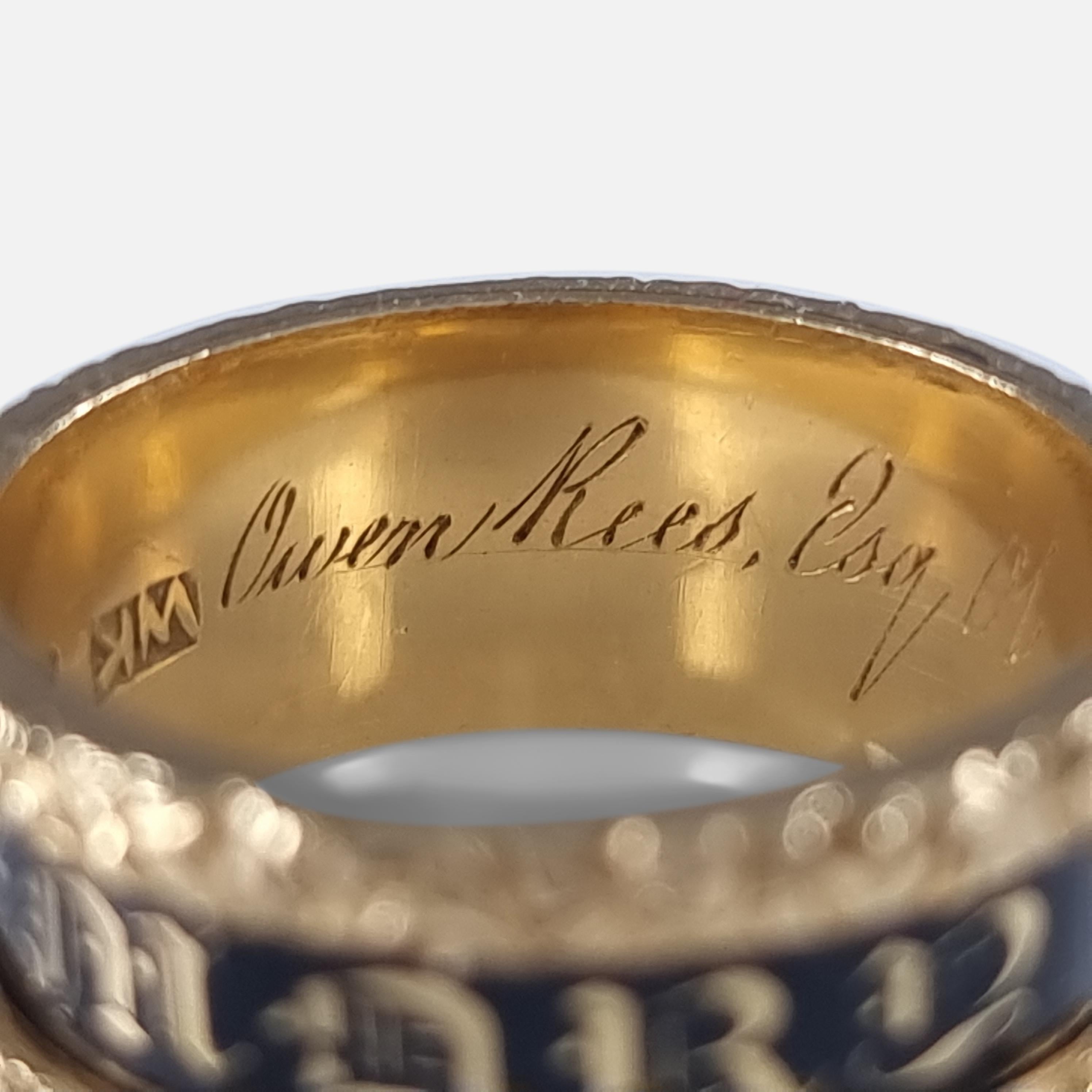 William IV 18ct Gold and Enamel Mourning Ring, 1837 For Sale 8