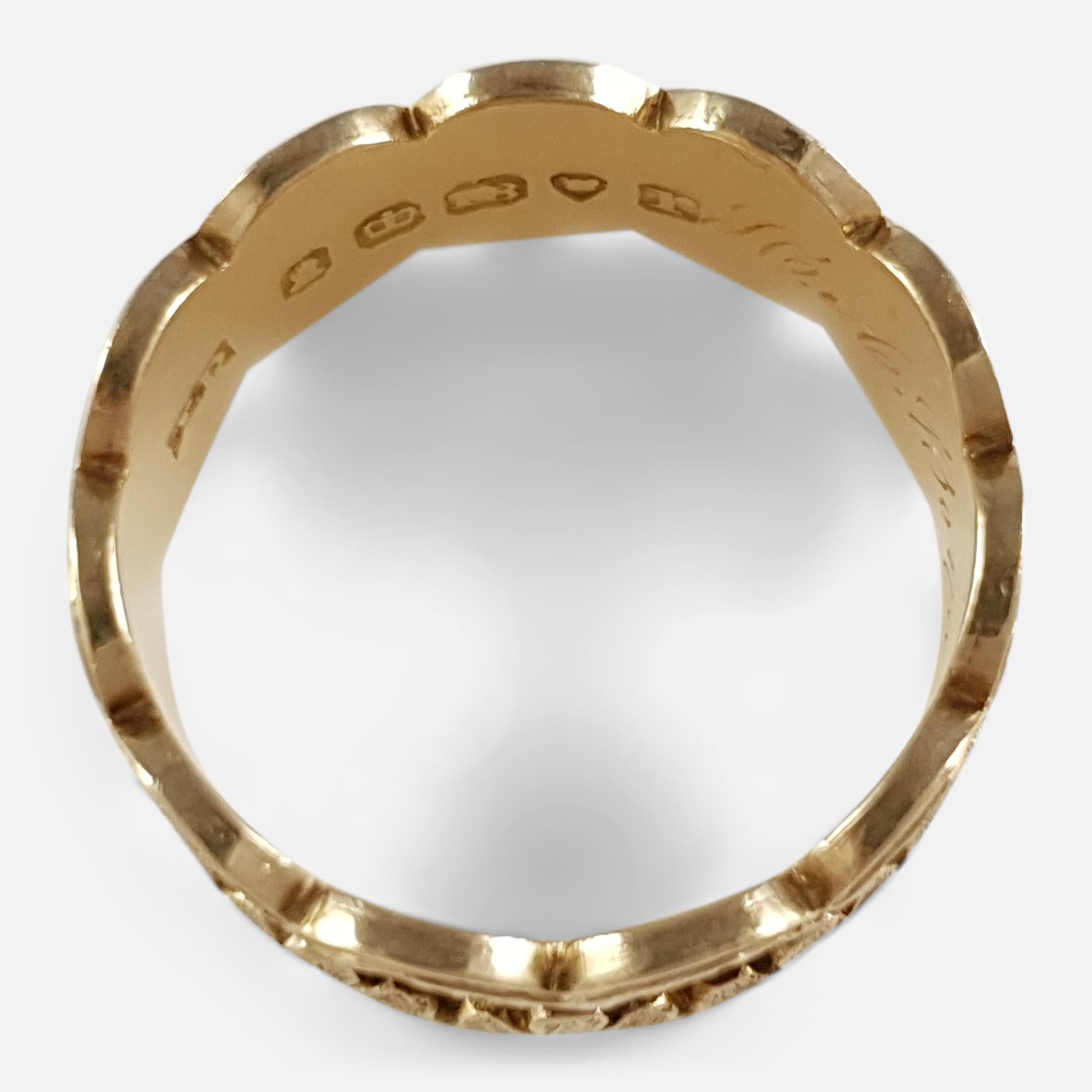 William IV 18 Karat Gold and Enamel Memorial Mourning Band Ring, 1832 1
