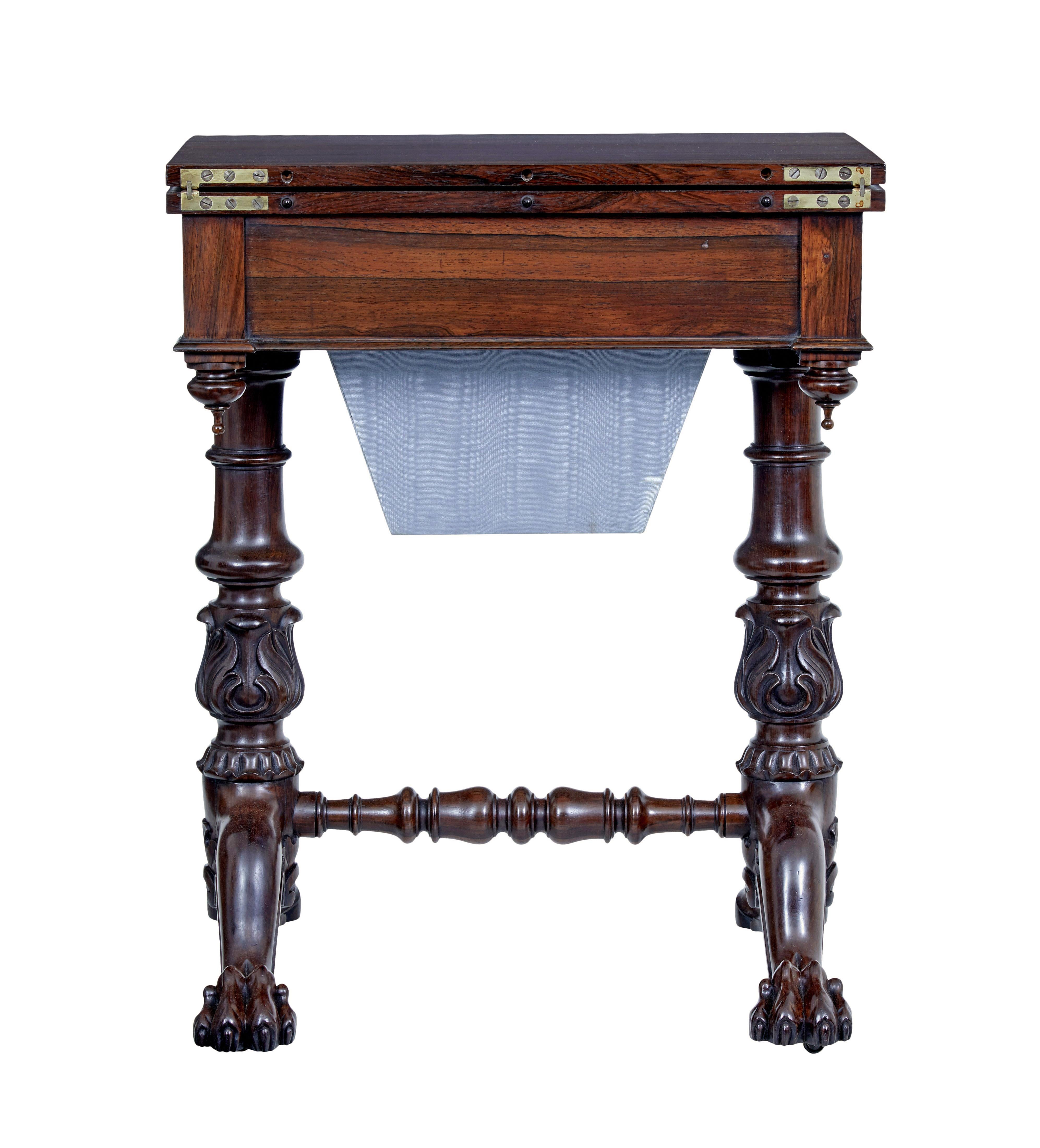 19th Century William IV 19th century palisander flip top side table For Sale