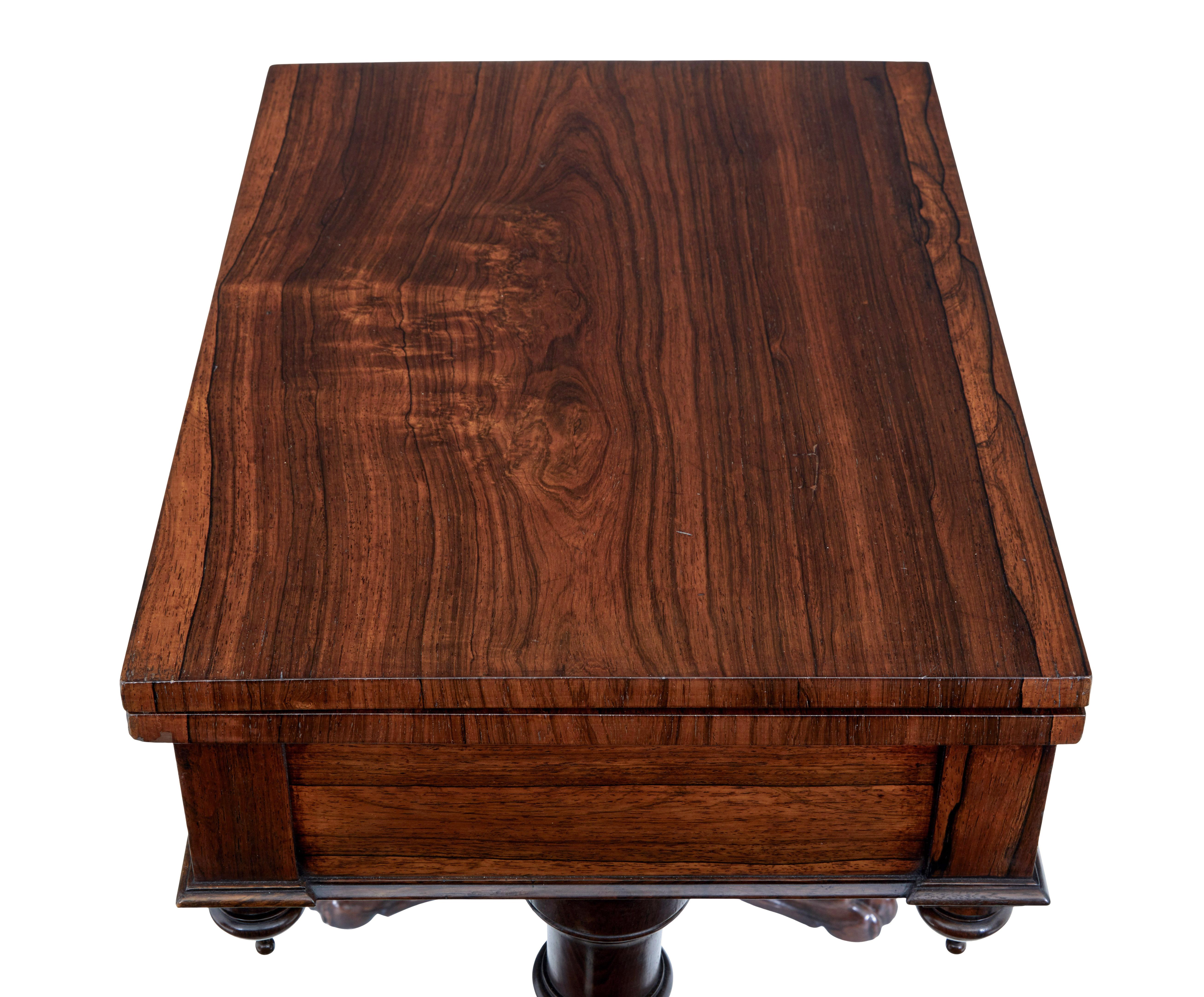Rosewood William IV 19th century palisander flip top side table For Sale