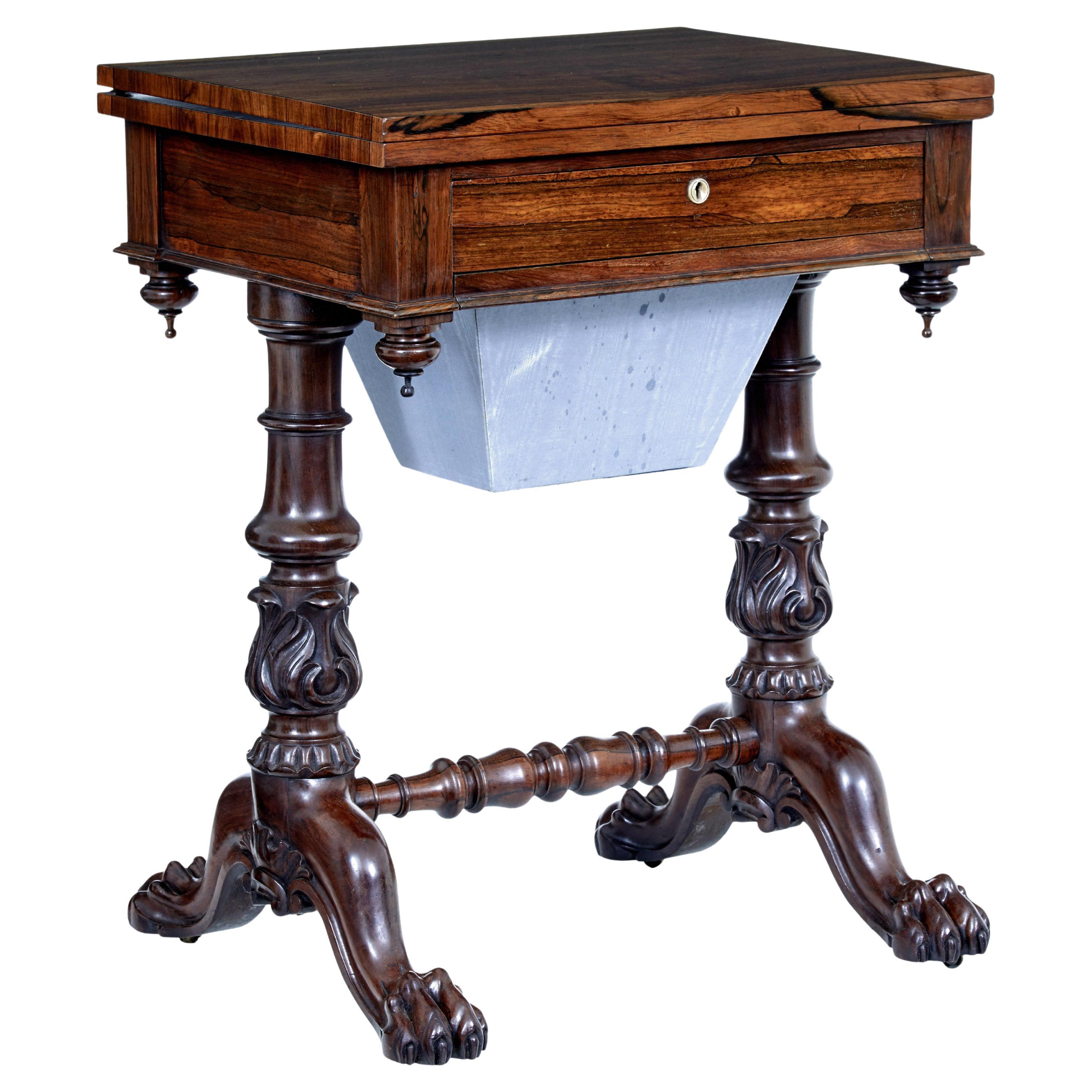 William IV 19th century palisander flip top side table For Sale