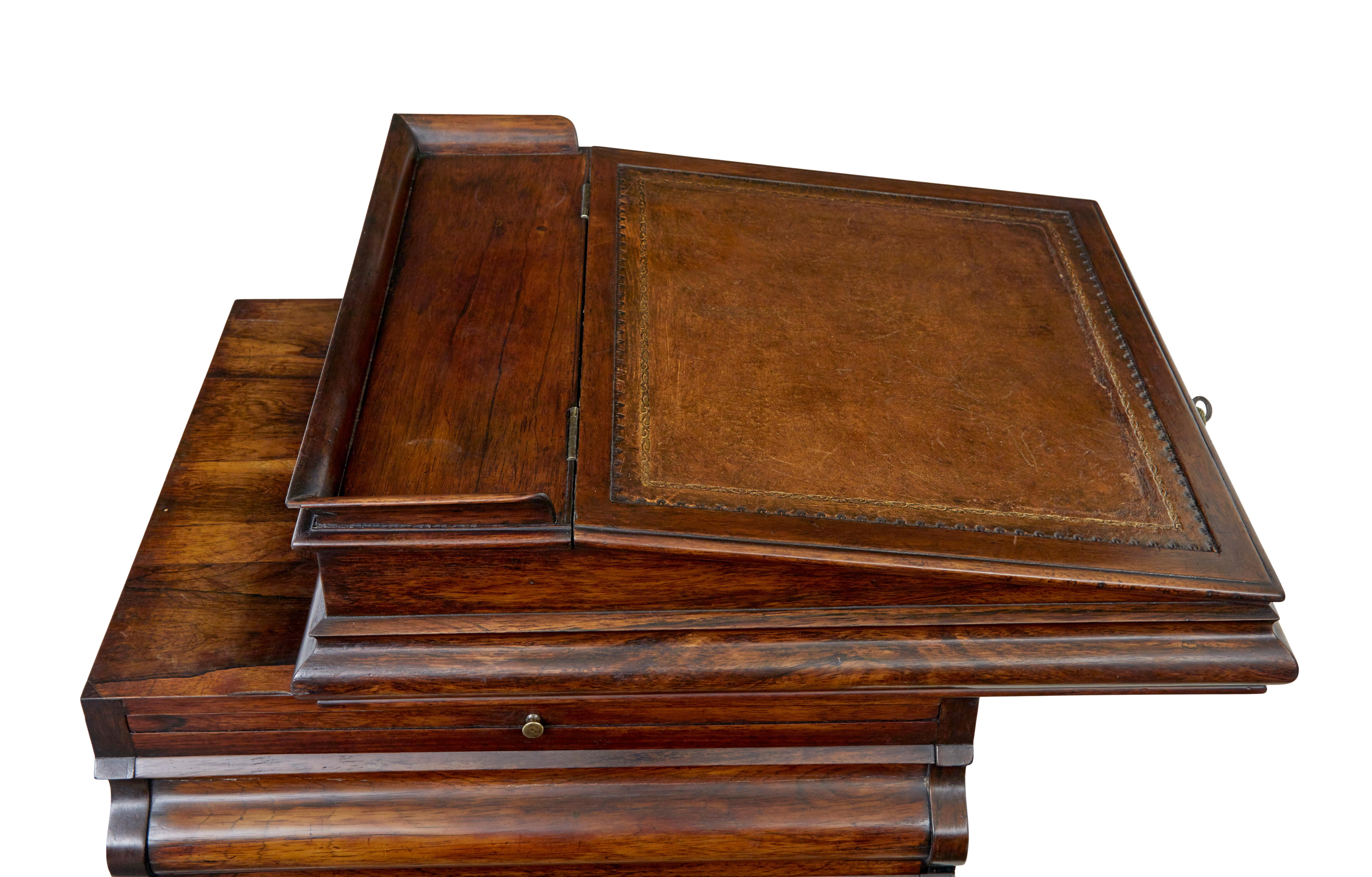 William IV 19. Jahrhundert geformt davenport Schreibtisch im Angebot 8
