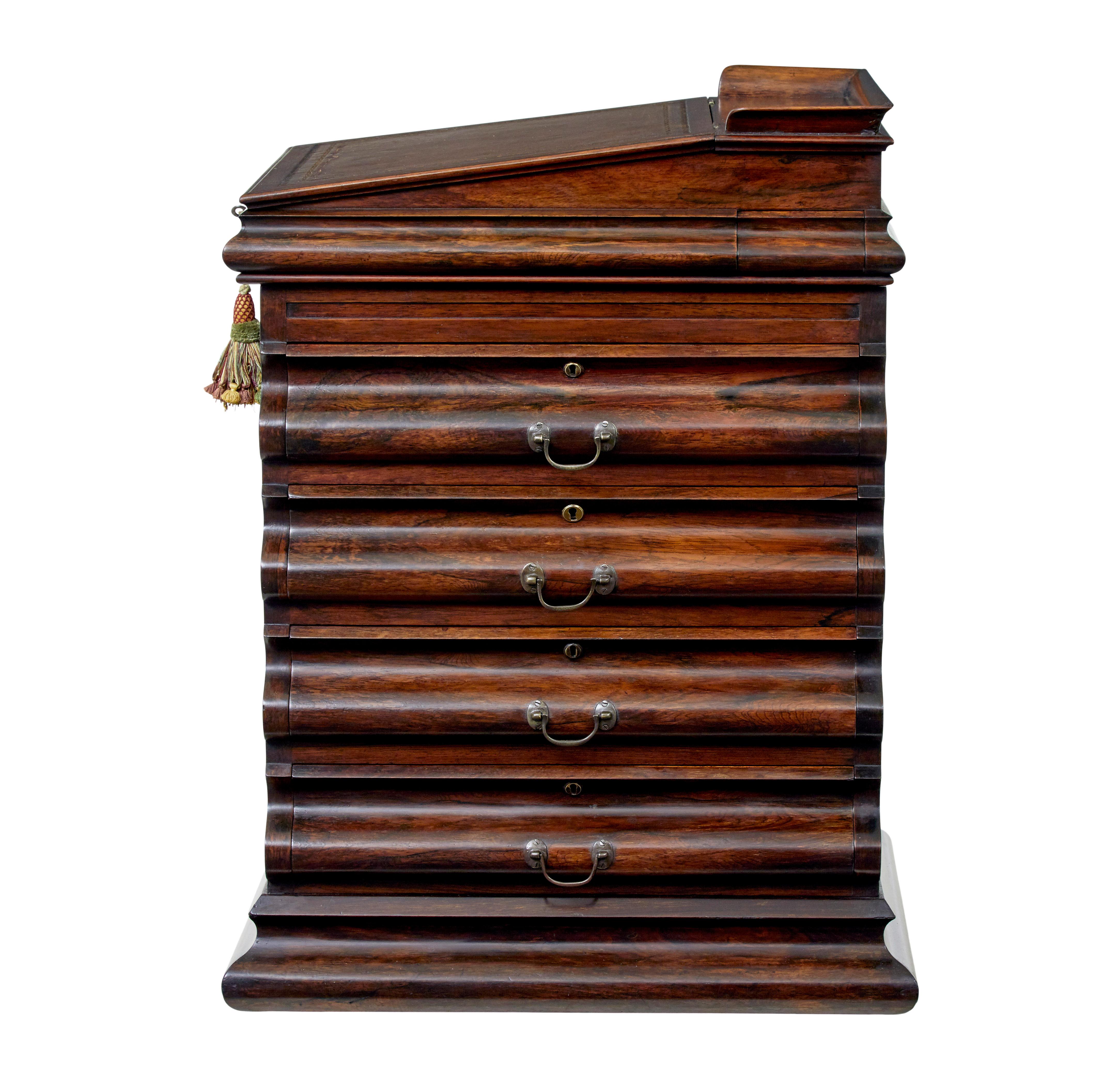 William IV 19. Jahrhundert geformt davenport Schreibtisch im Zustand „Gut“ im Angebot in Debenham, Suffolk