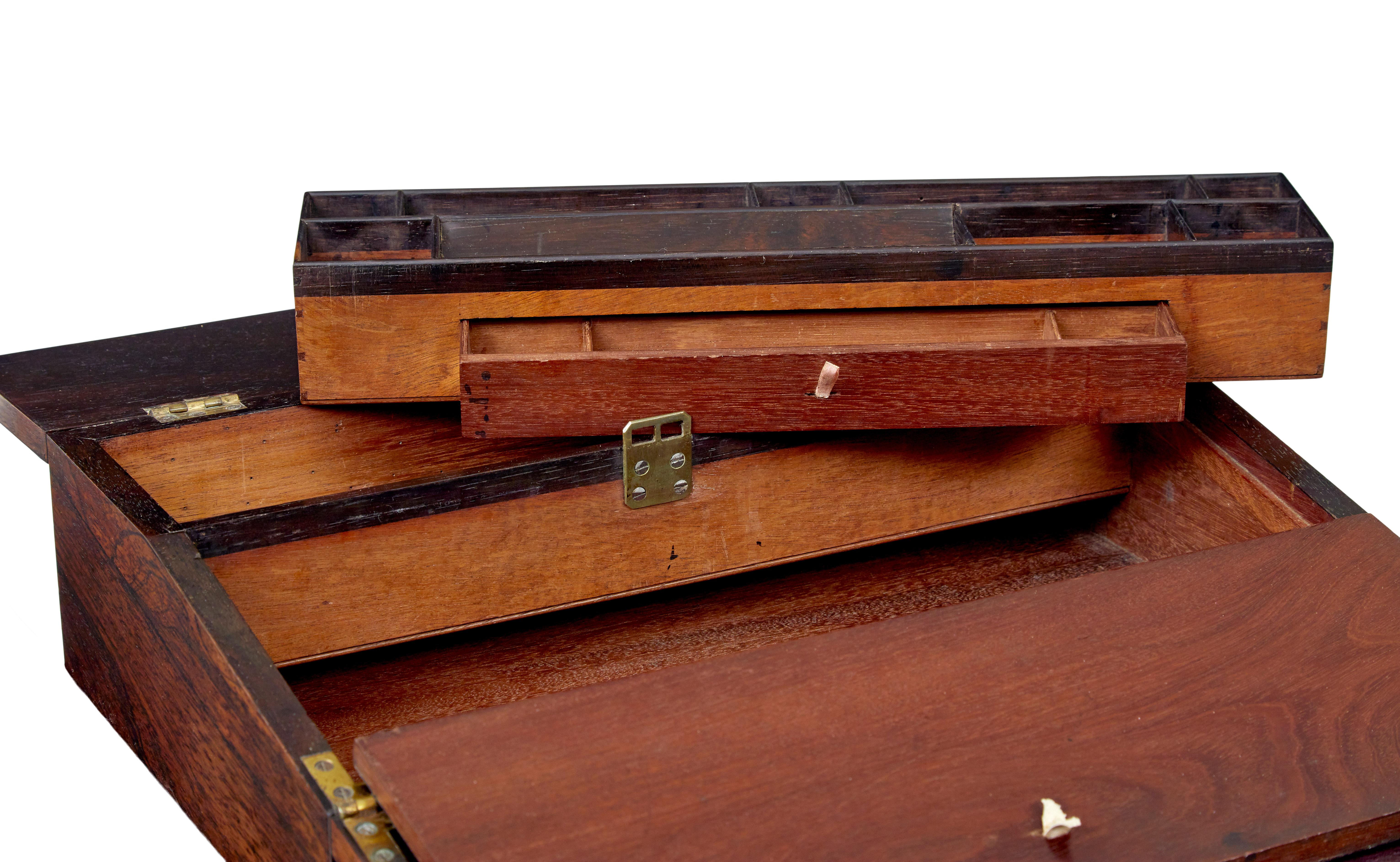 Hand-Carved William IV 19th century table top writing slope For Sale