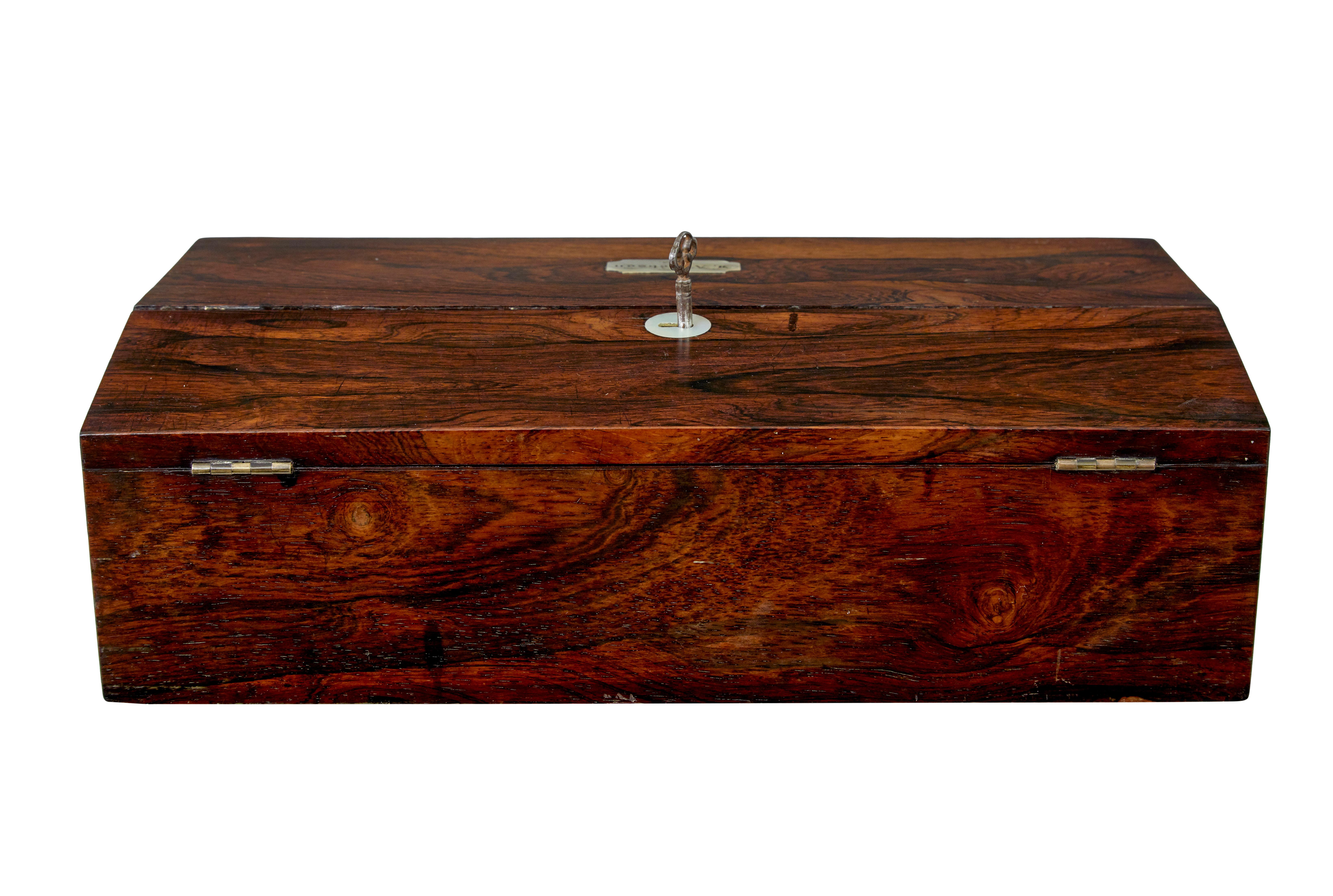 Wood William IV 19th century table top writing slope For Sale