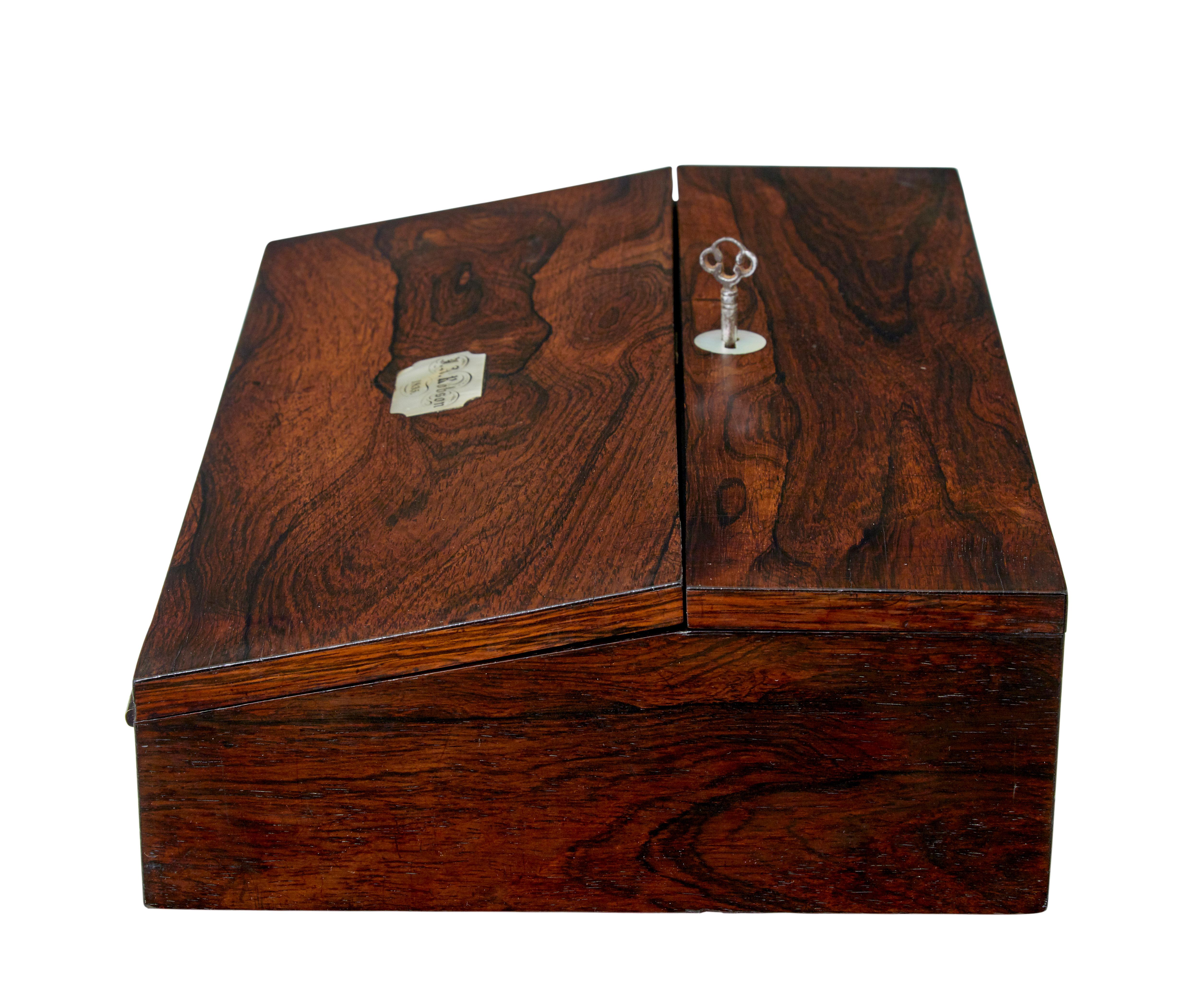 William IV 19th century table top writing slope For Sale 1