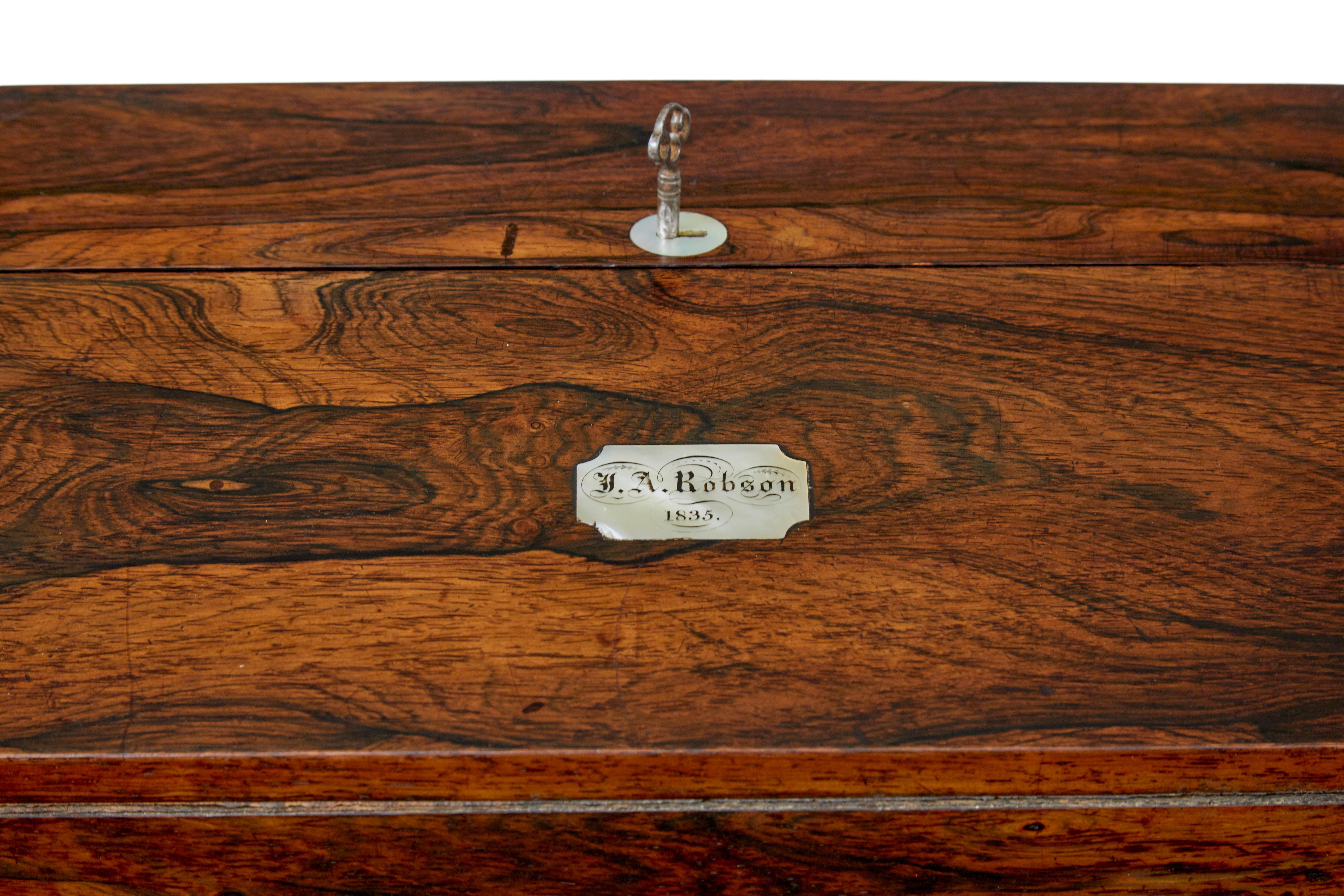 William IV 19th century table top writing slope For Sale 2