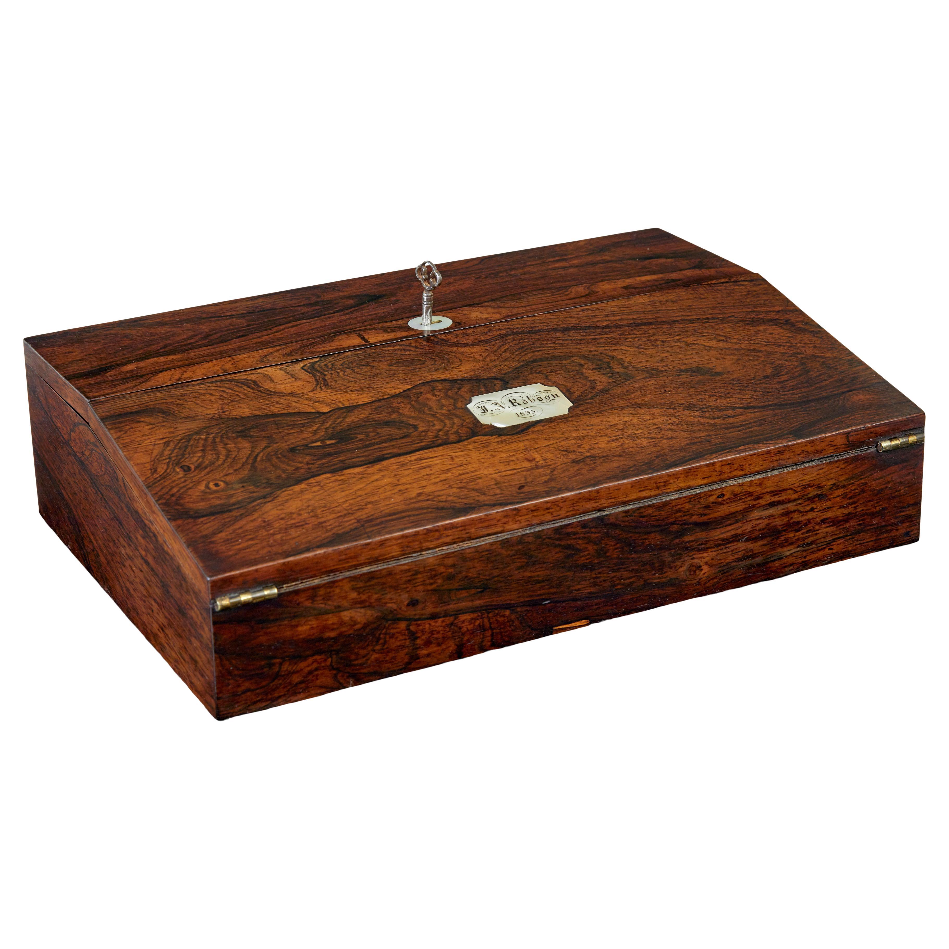 William IV 19th century table top writing slope For Sale