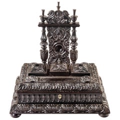 William IV Anglo Indian Solid Ebony Pen Tray