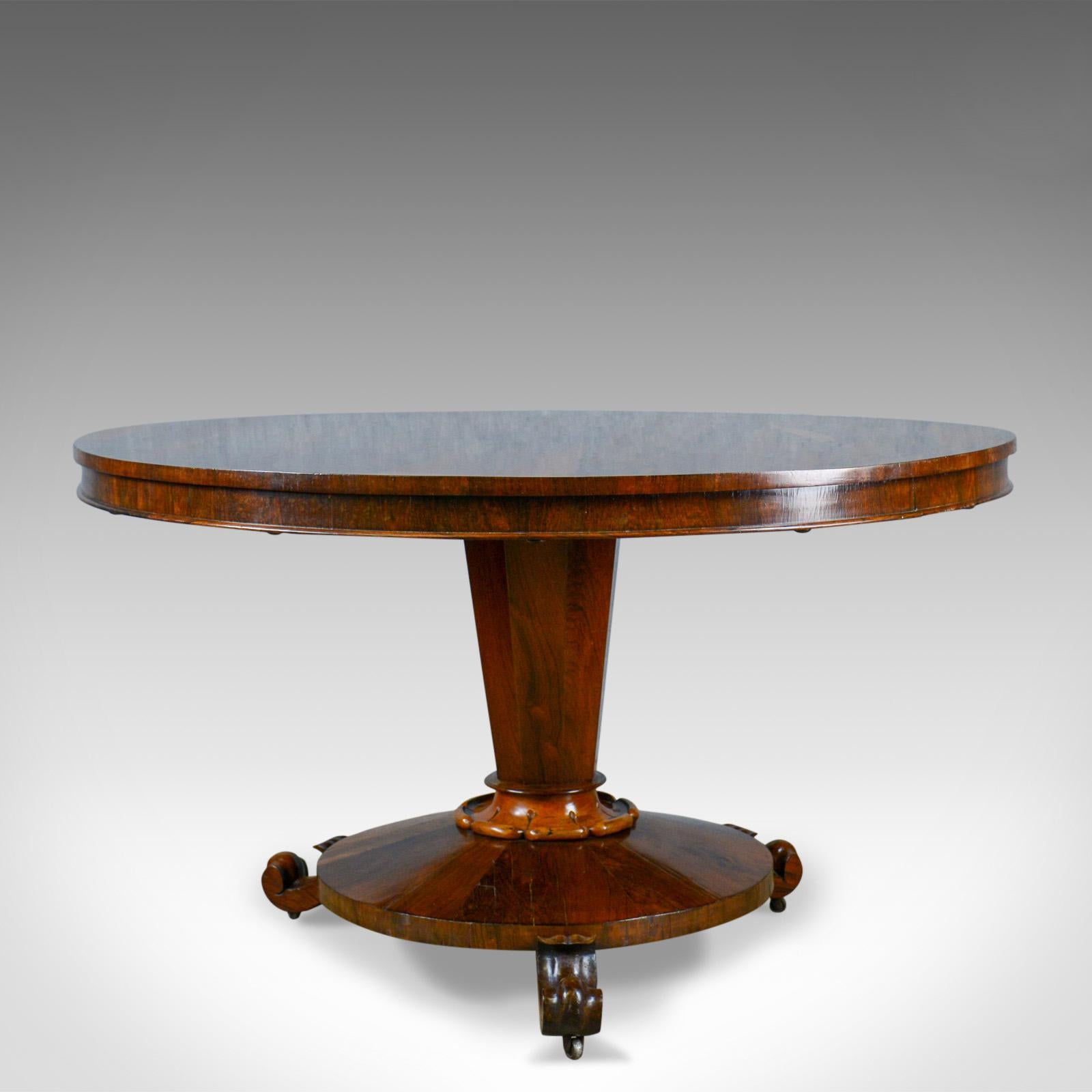 William IV Antique Breakfast Table English, Rosewood Tilt Top Dining, circa 1835 In Good Condition In Hele, Devon, GB