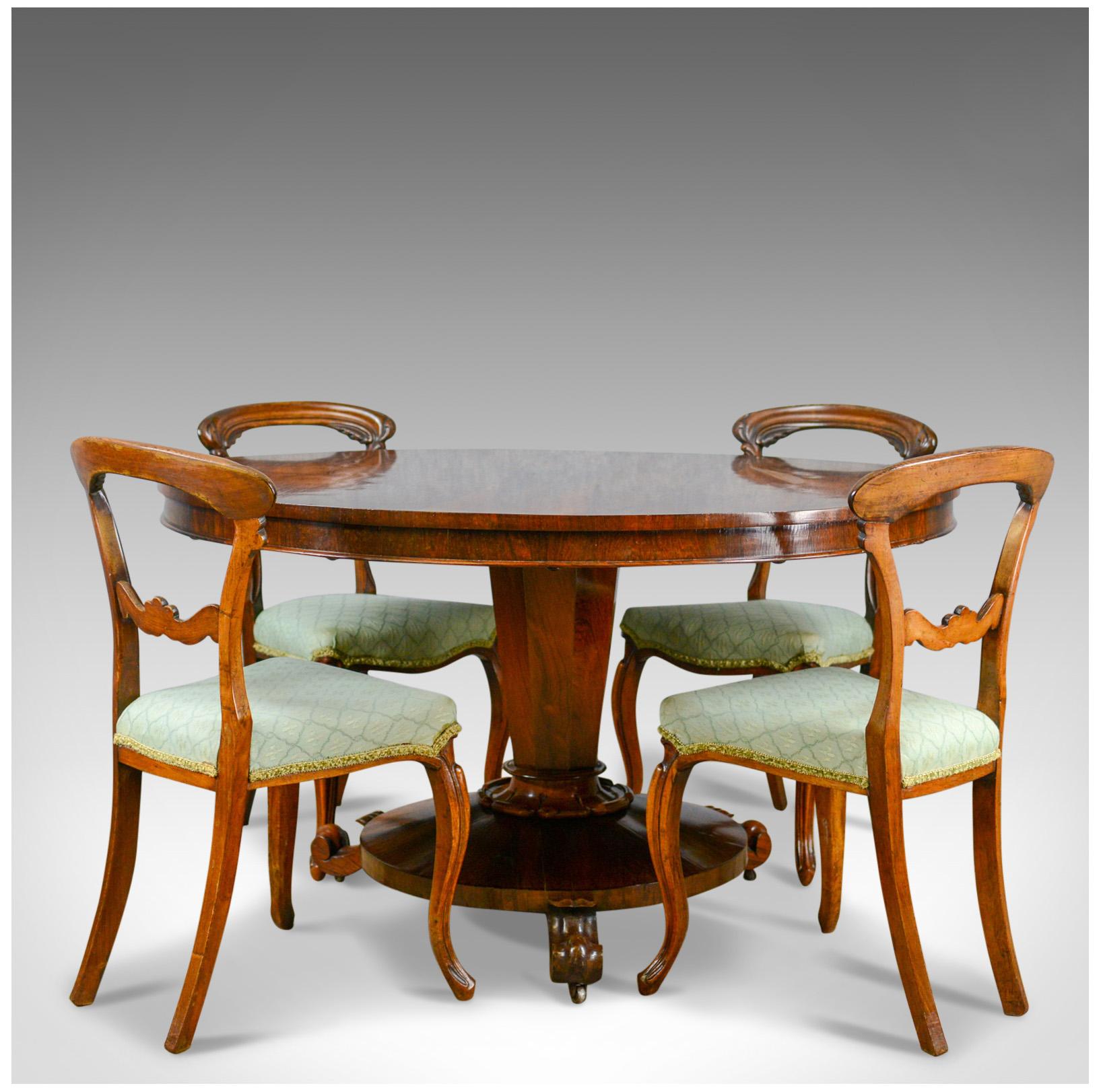 William IV Antique Breakfast Table English, Rosewood Tilt Top Dining, circa 1835 5