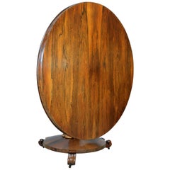 William IV Antique Breakfast Table English, Rosewood Tilt Top Dining, circa 1835