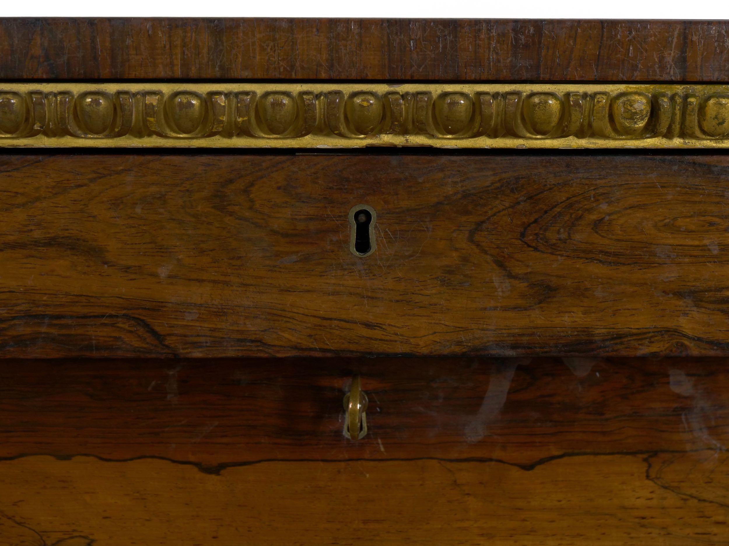 William IV Antique Rosewood Writing Desk Secrétaire á Abattant, English 11