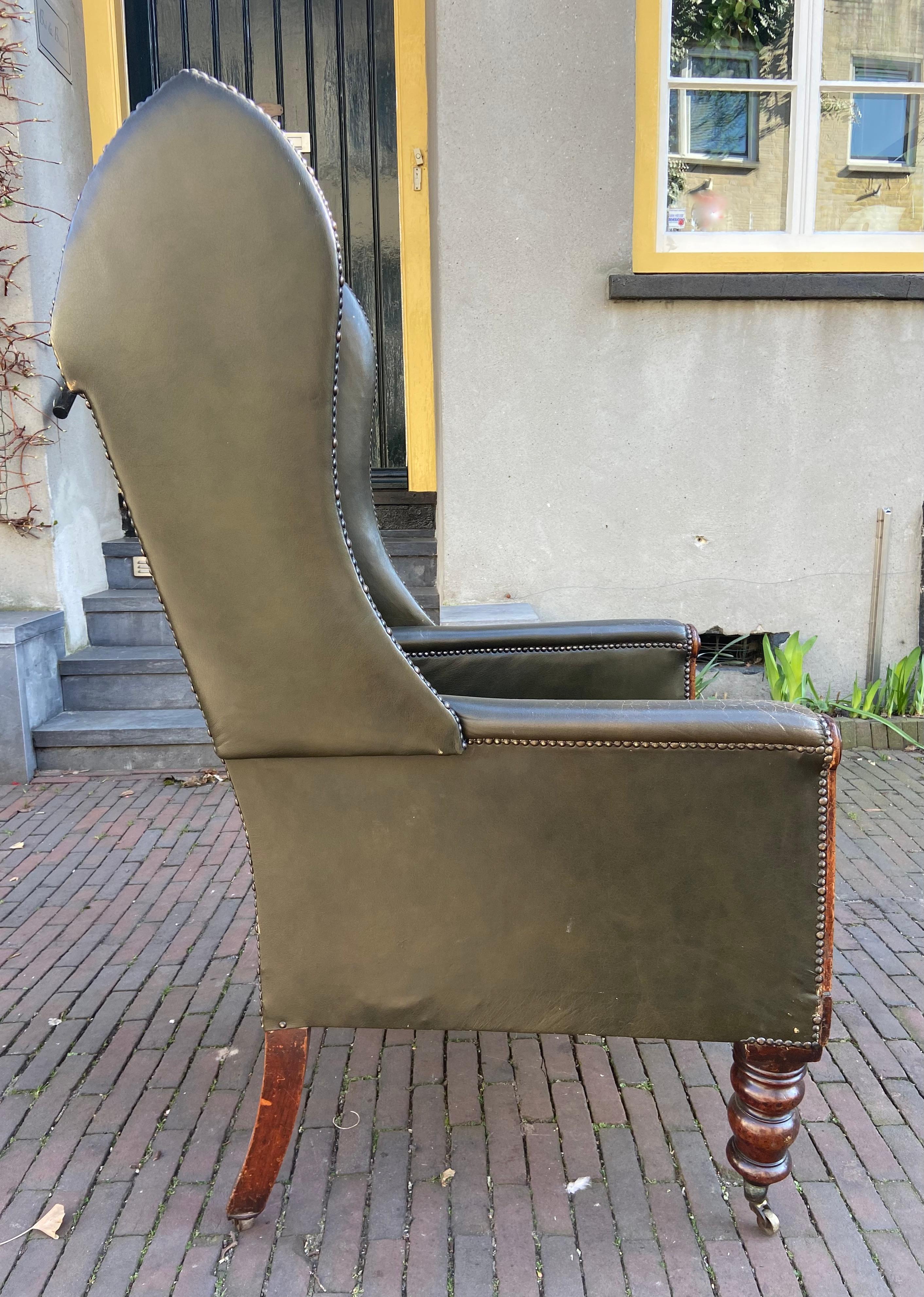 Leather William IV armchair  For Sale