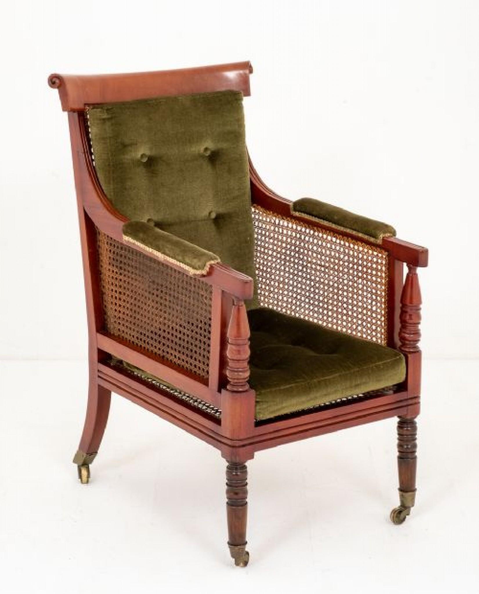 William IV Bergere Chair, Antique Mahogany, 19th Century 7