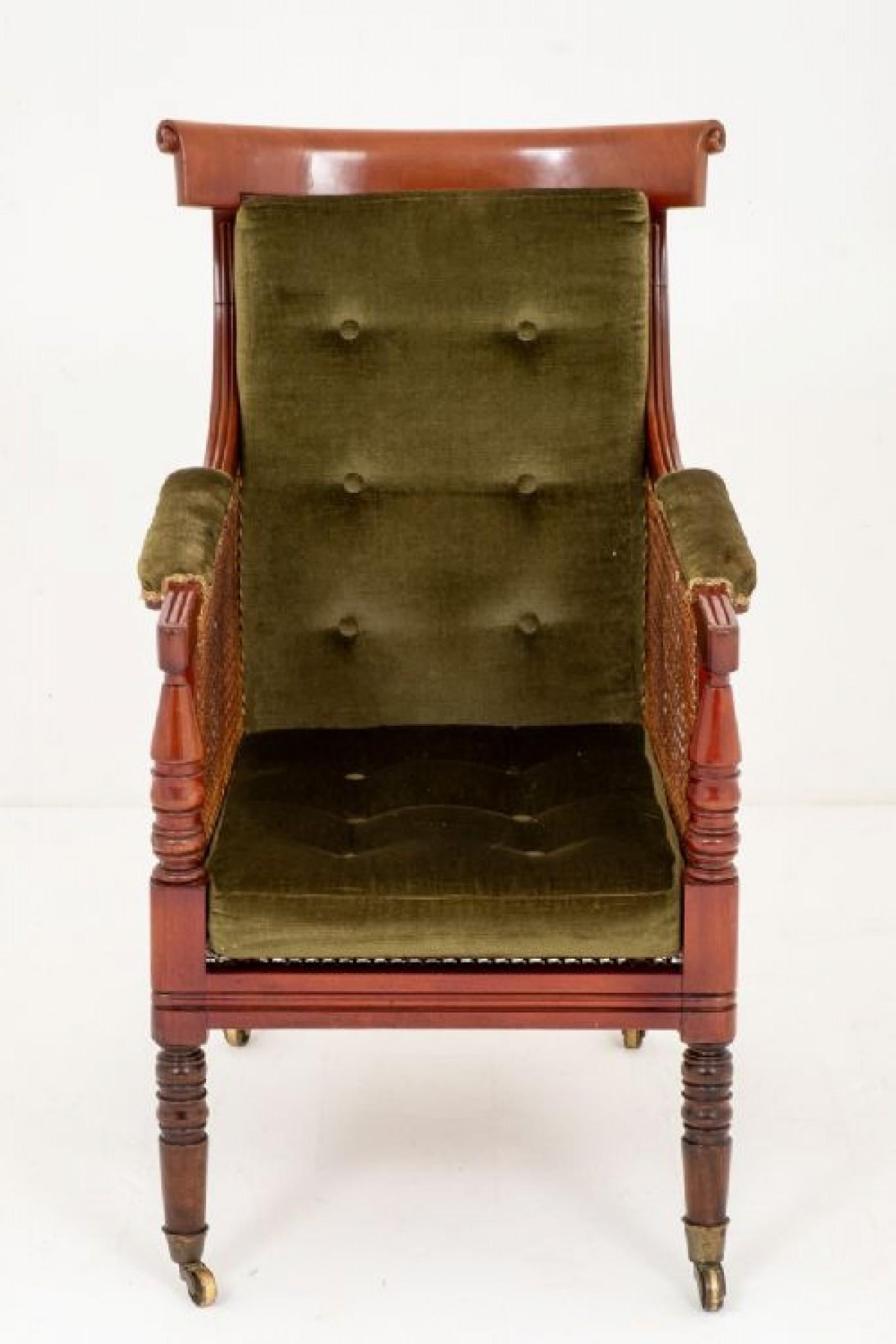 William IV Bergere Chair, Antique Mahogany, 19th Century 8