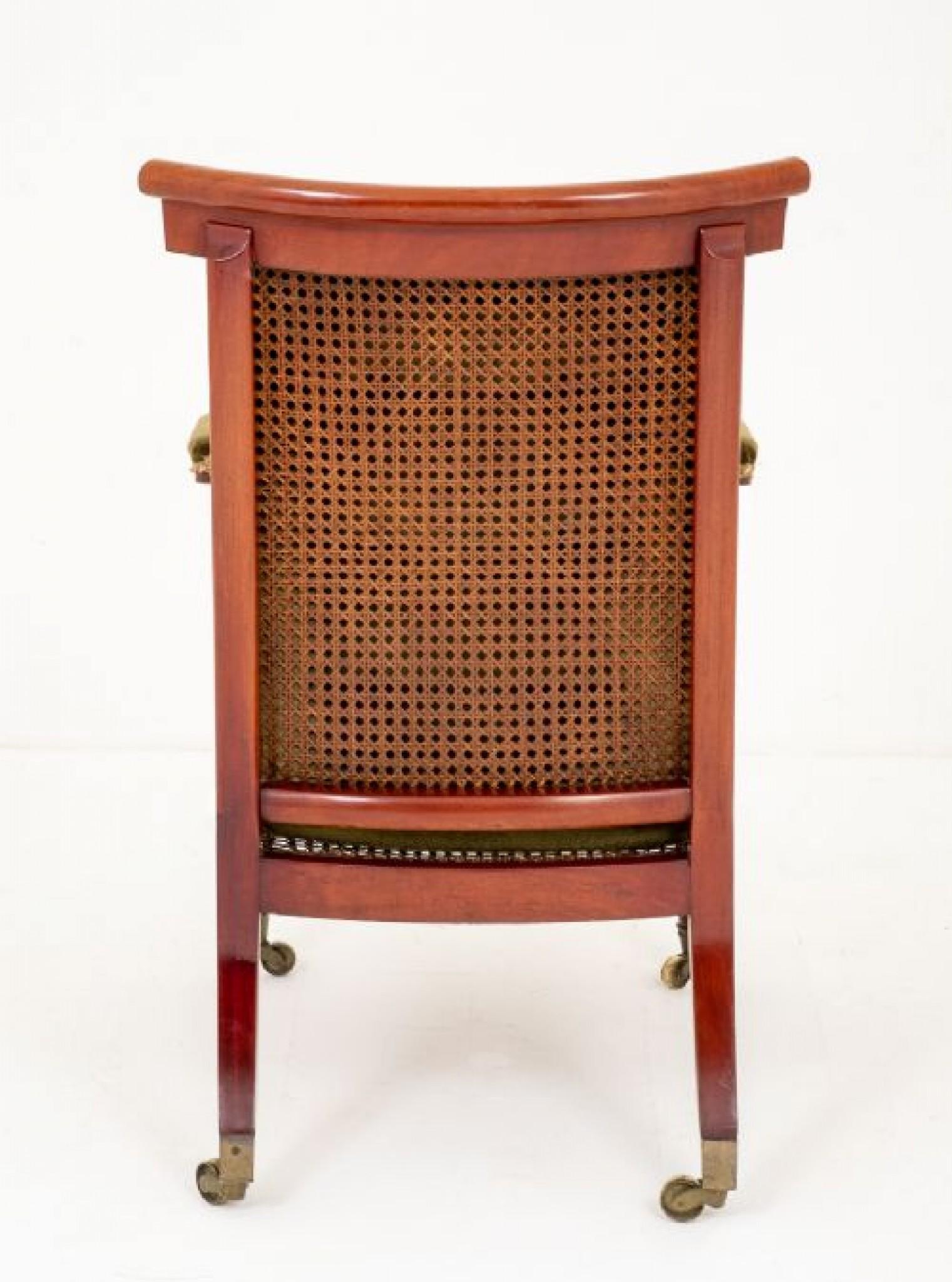 William IV Bergere Chair, Antique Mahogany, 19th Century 1