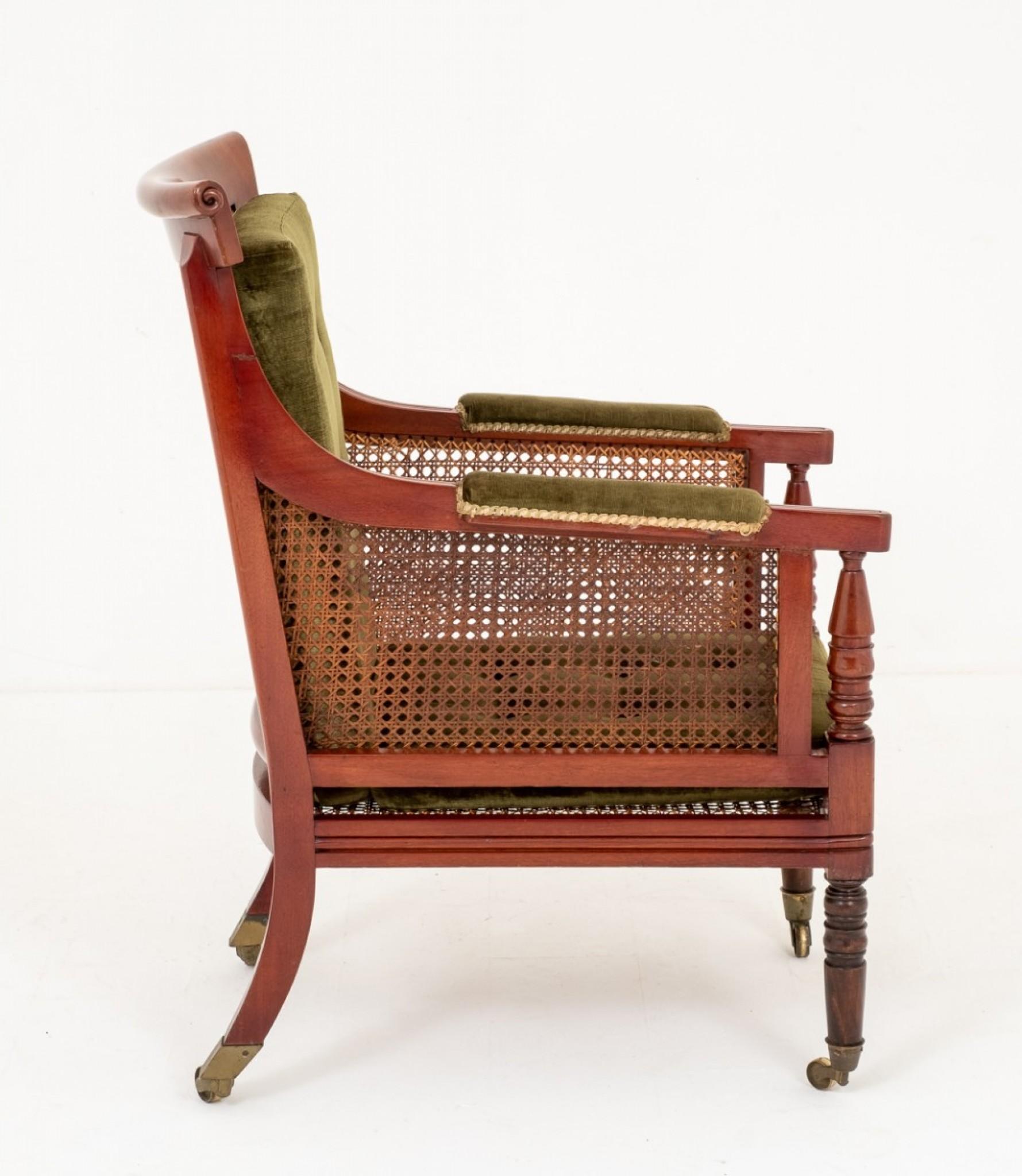 William IV Bergere Chair, Antique Mahogany, 19th Century 4