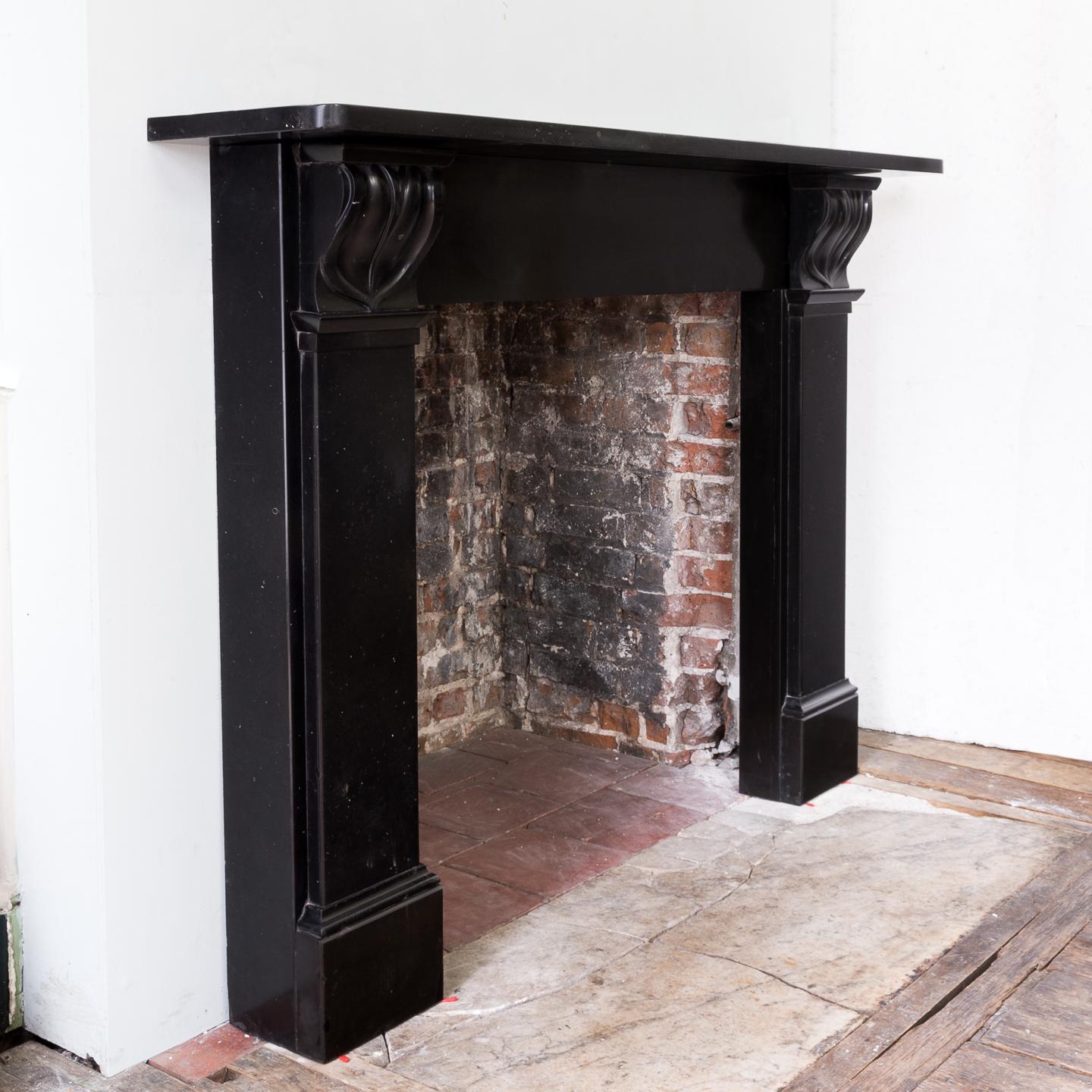 William IV Black Belgian Marble Fireplace For Sale 4