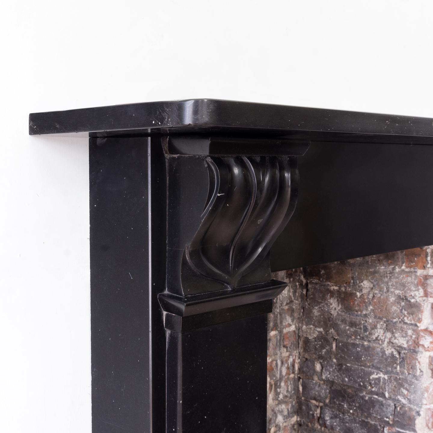 William IV Black Belgian Marble Fireplace For Sale 5