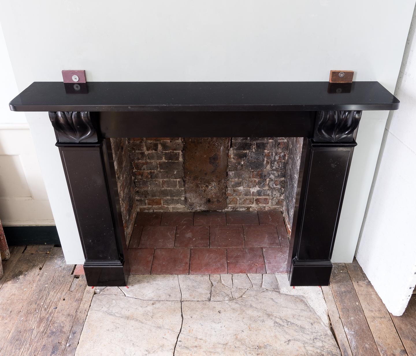 William IV Black Belgian Marble Fireplace For Sale 6