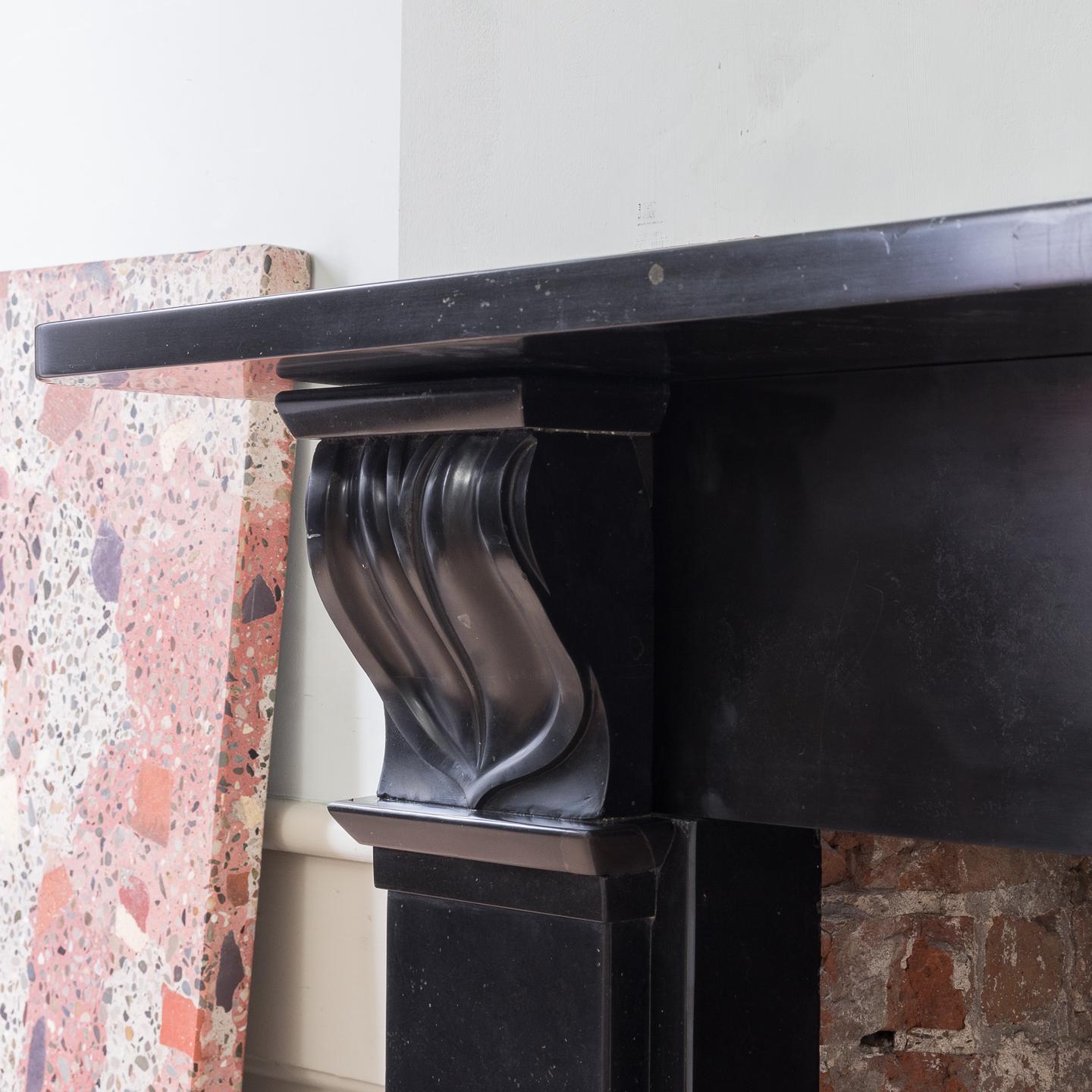 William IV Black Belgian Marble Fireplace For Sale 1