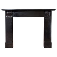 William IV. Kamin aus schwarzem belgischem Marmor