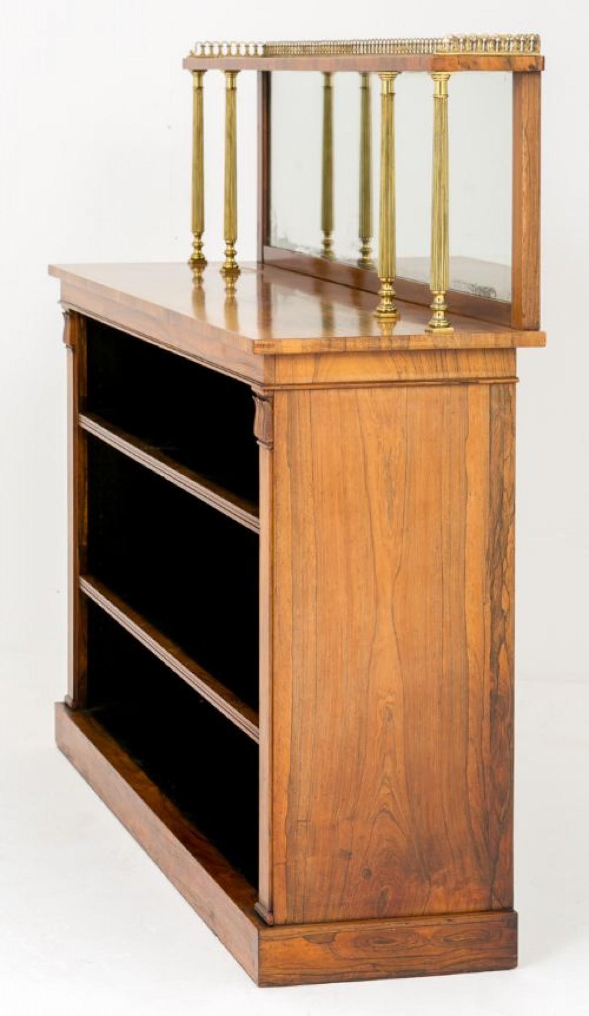 William IV Bookcase in Rosewood Open Front 19th Century Antique 3