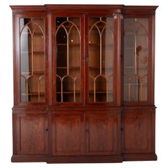 Antique William IV Breakfront Bookcase Mahogany Period 19th Century