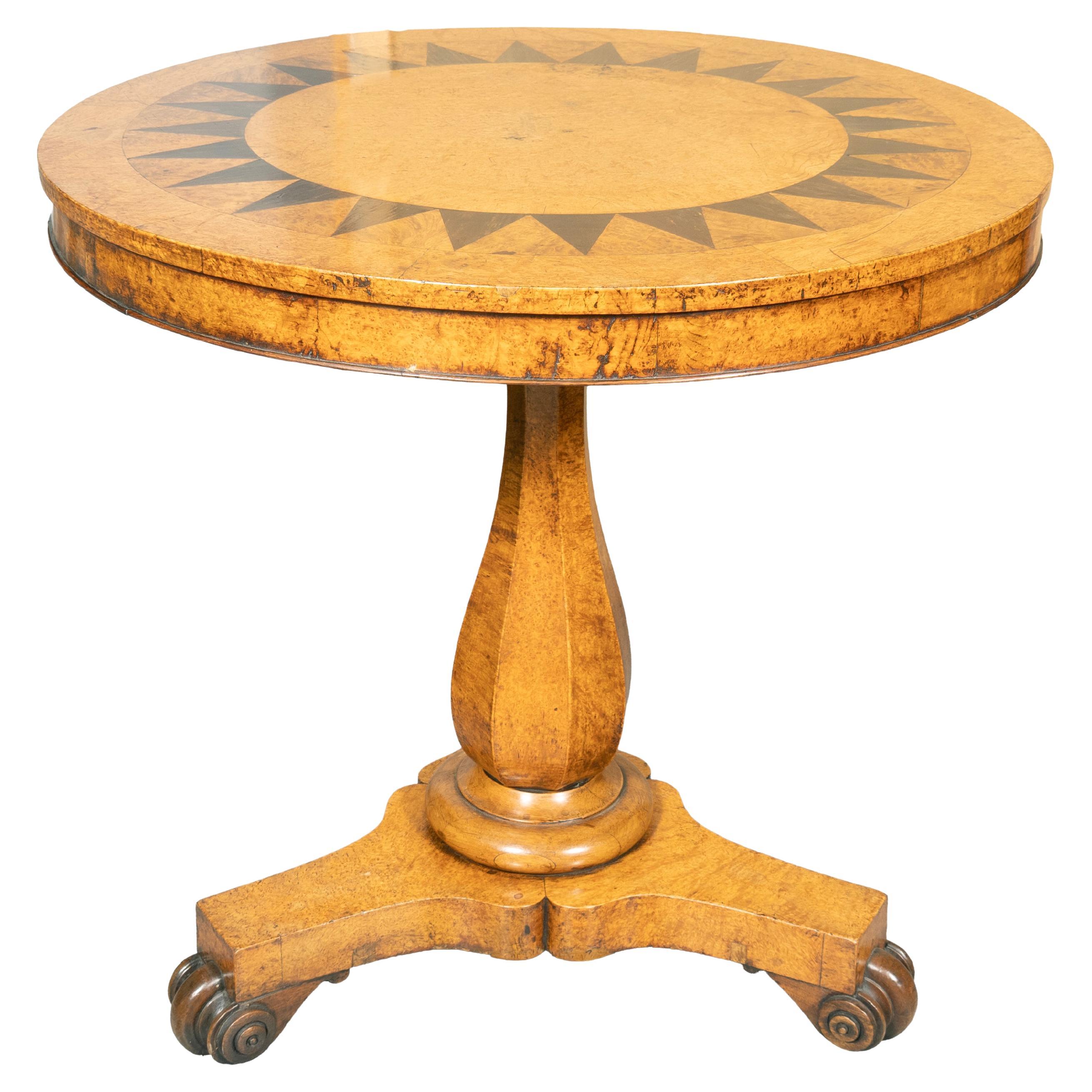 William IV Burr Elm And Ebony Center Table