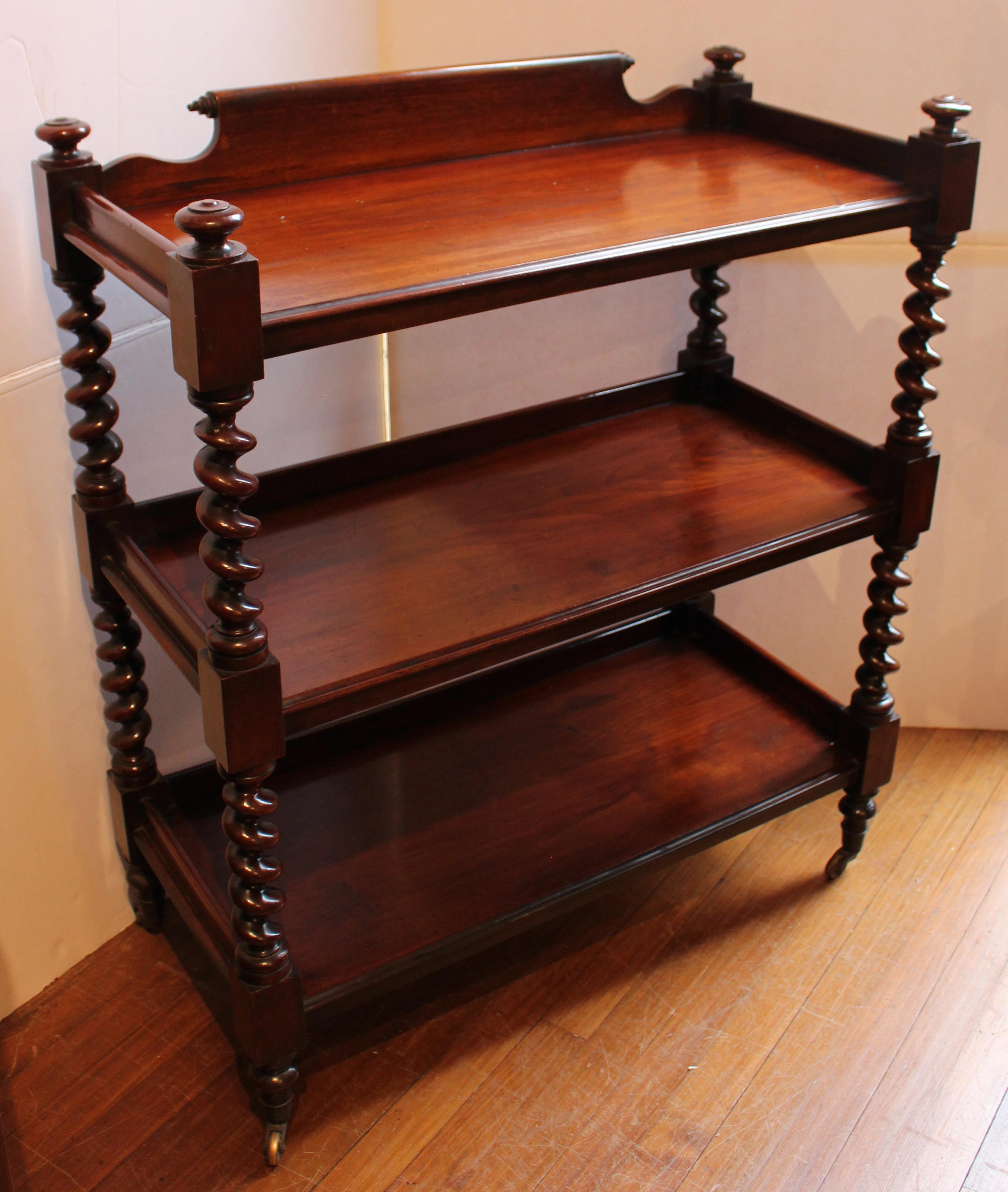 English William IV c. 1830 Mahogany Etagere Serving Buffet