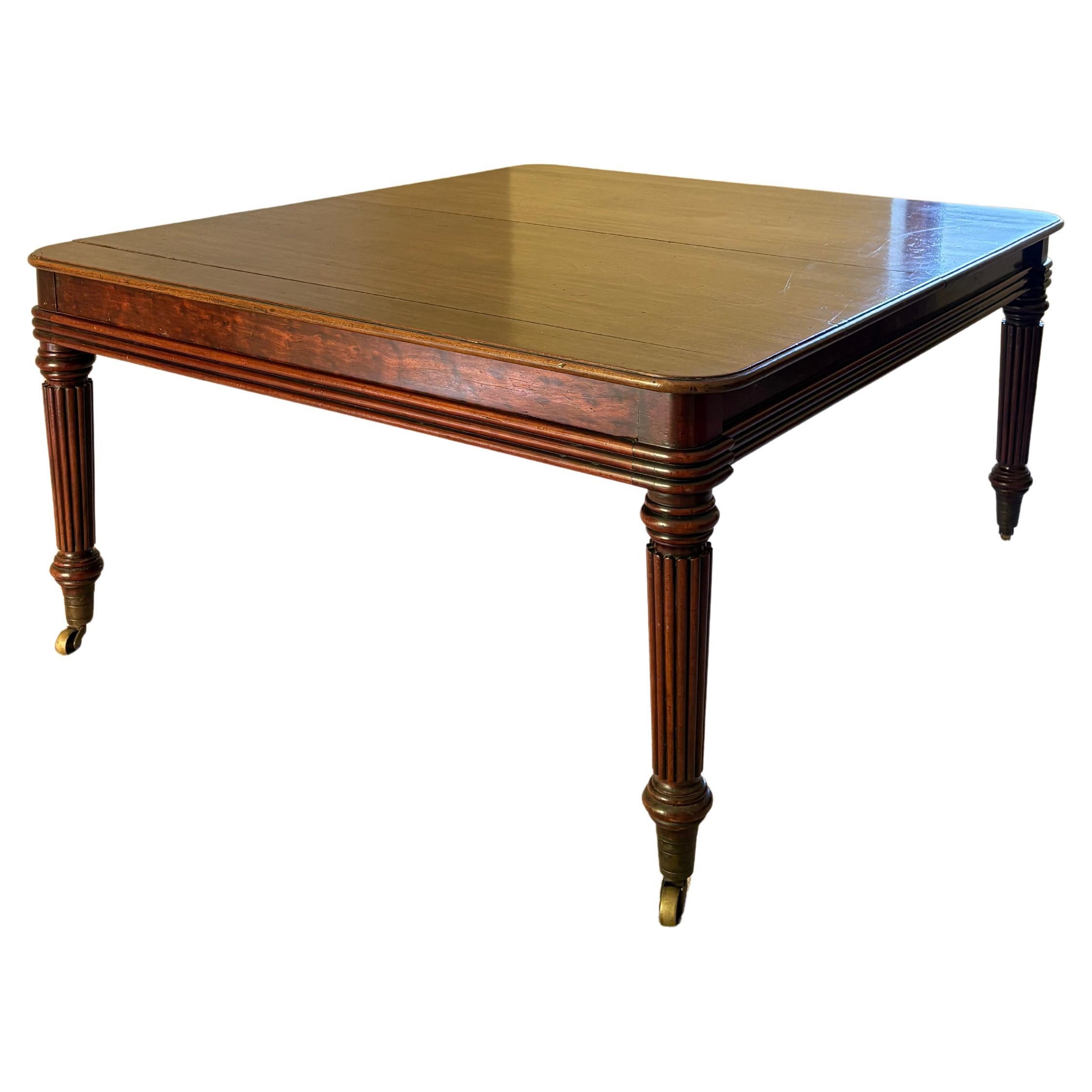 William IV (c1830) solid mahogany square table including 12 chairs For Sale