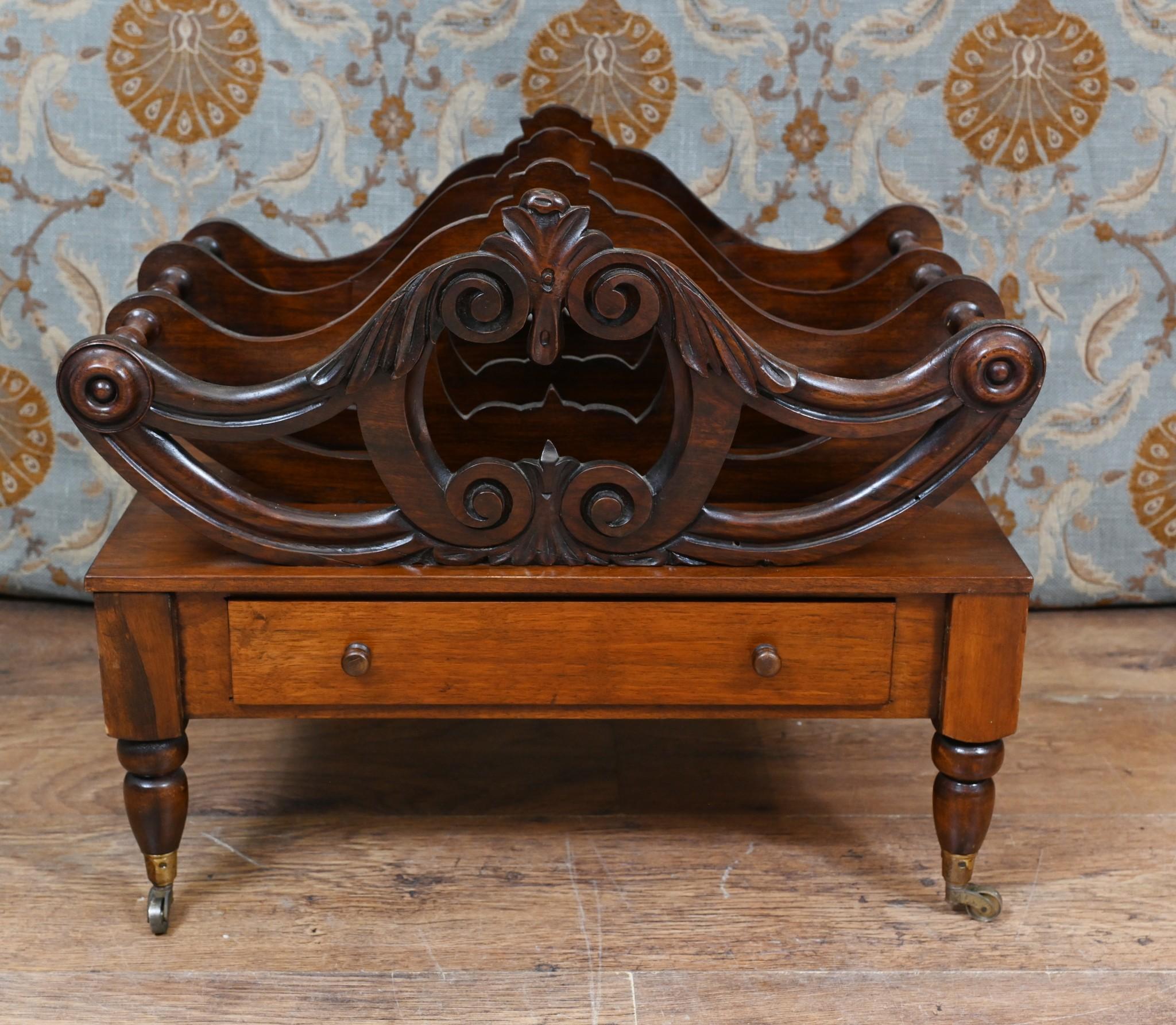 Gorgeous William IV canterbury in mahogany
An antique Canterbury refers to a piece of furniture designed to hold sheet music, magazines, or newspapers
Circa 1810 on this piece
Viewings available by appointment
Offered in great shape ready for home