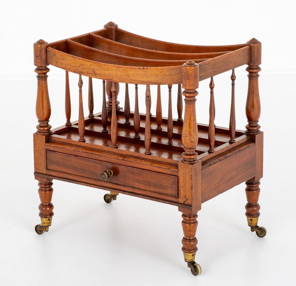 William IV Canterbury Mahogany Magazine Stand, 19th Century In Good Condition In Potters Bar, GB