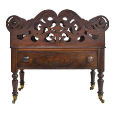 William IV Canterbury or Sheet Music Rack in Rosewood with Fretwork, circa 1830