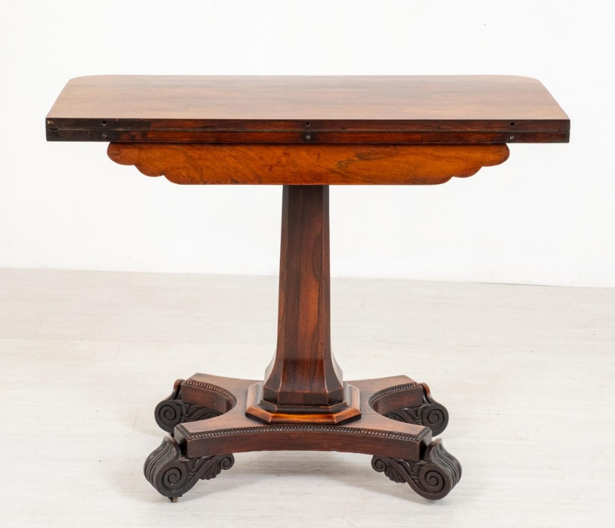 William IV Stil Rosewood Karte/Spiel Tische (William IV.) im Angebot