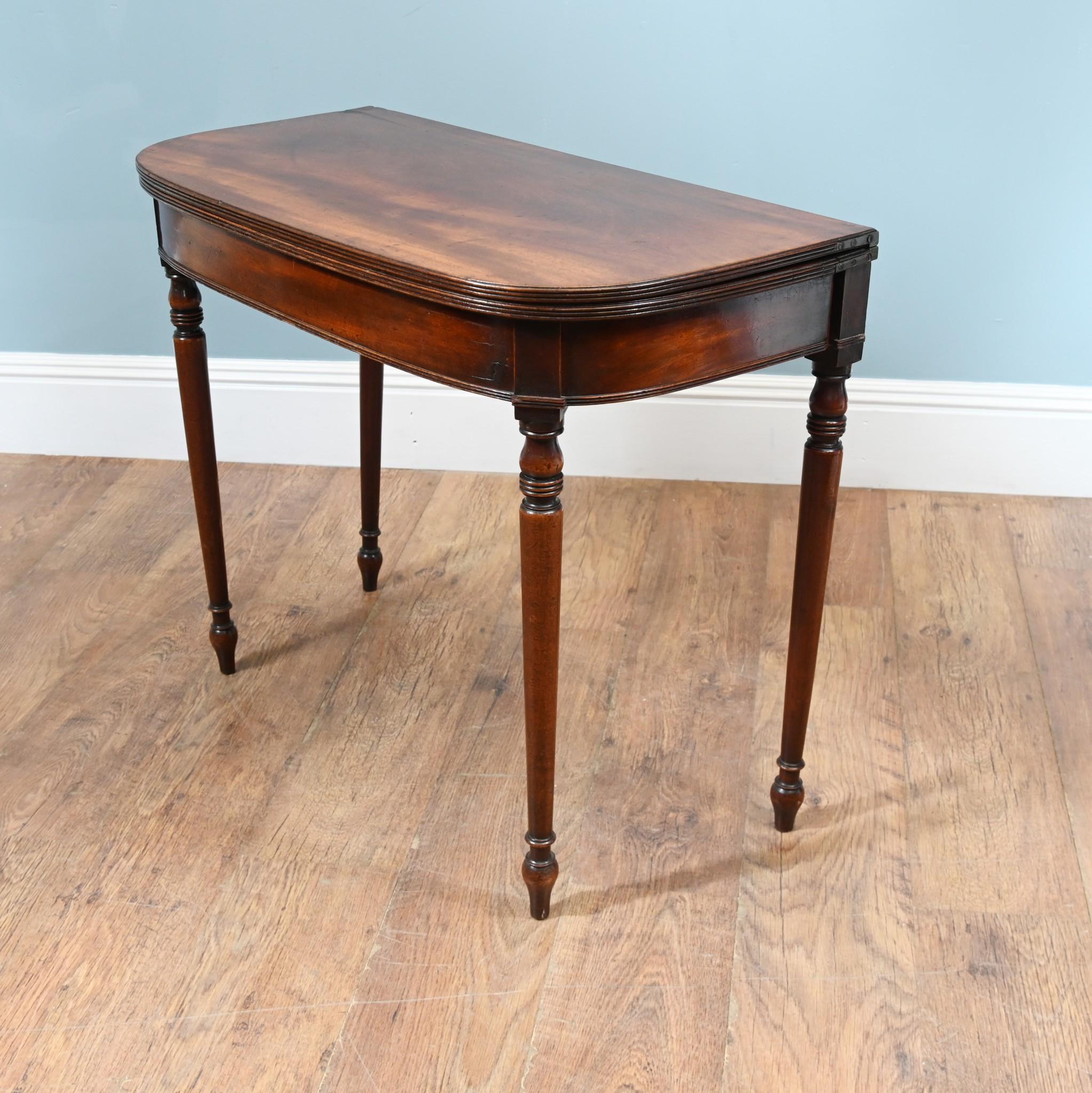 William IV Card Table Mahogany D End Console For Sale 6