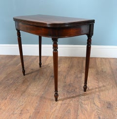 William IV Card Table Mahogany D End Console