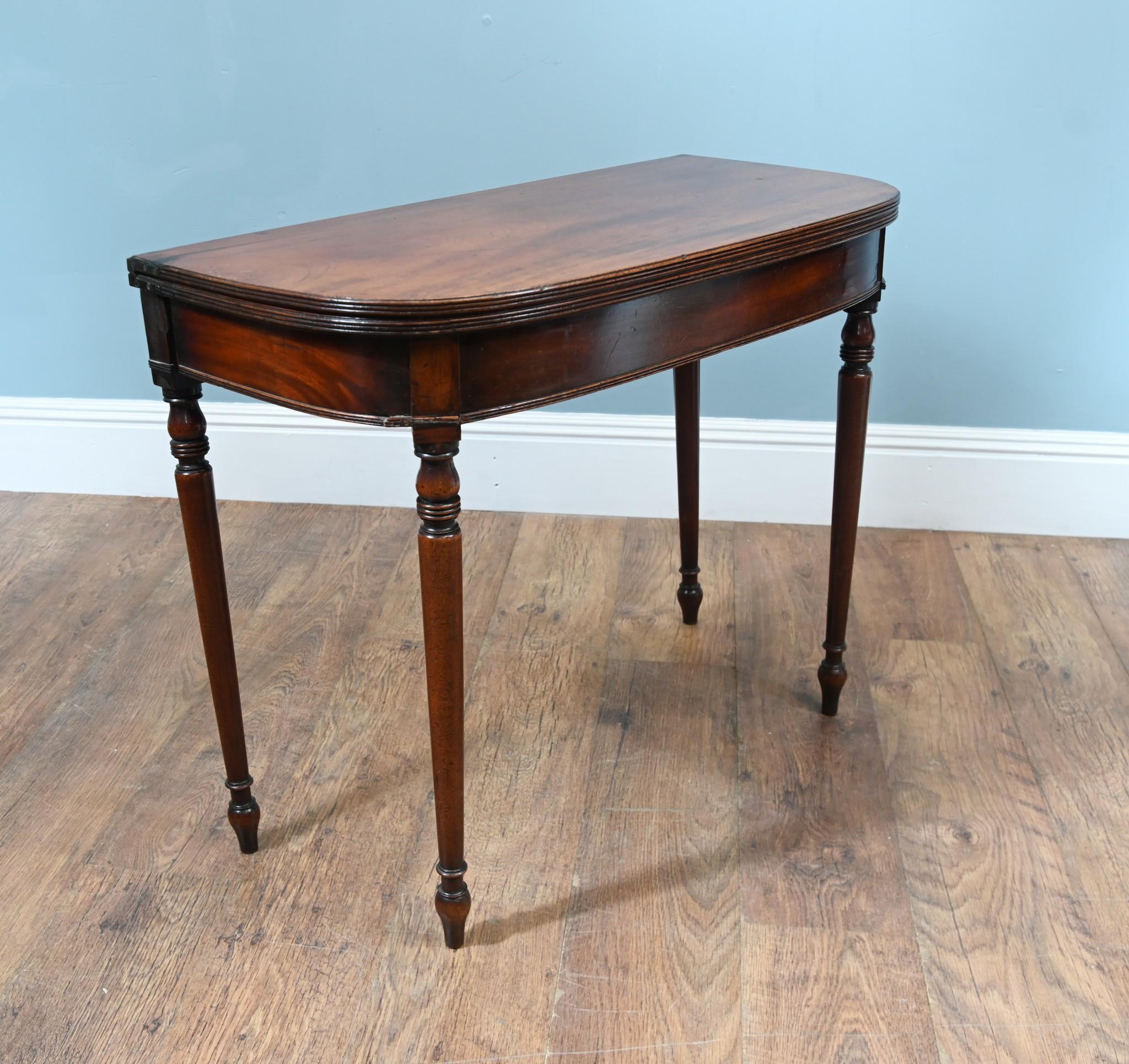 Mid-19th Century William IV Card Table Mahogany D End Console For Sale