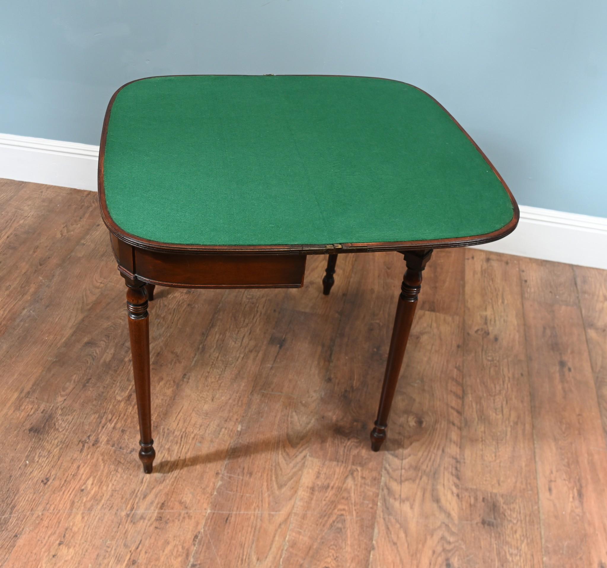 William IV Card Table Mahogany D End Console For Sale 1