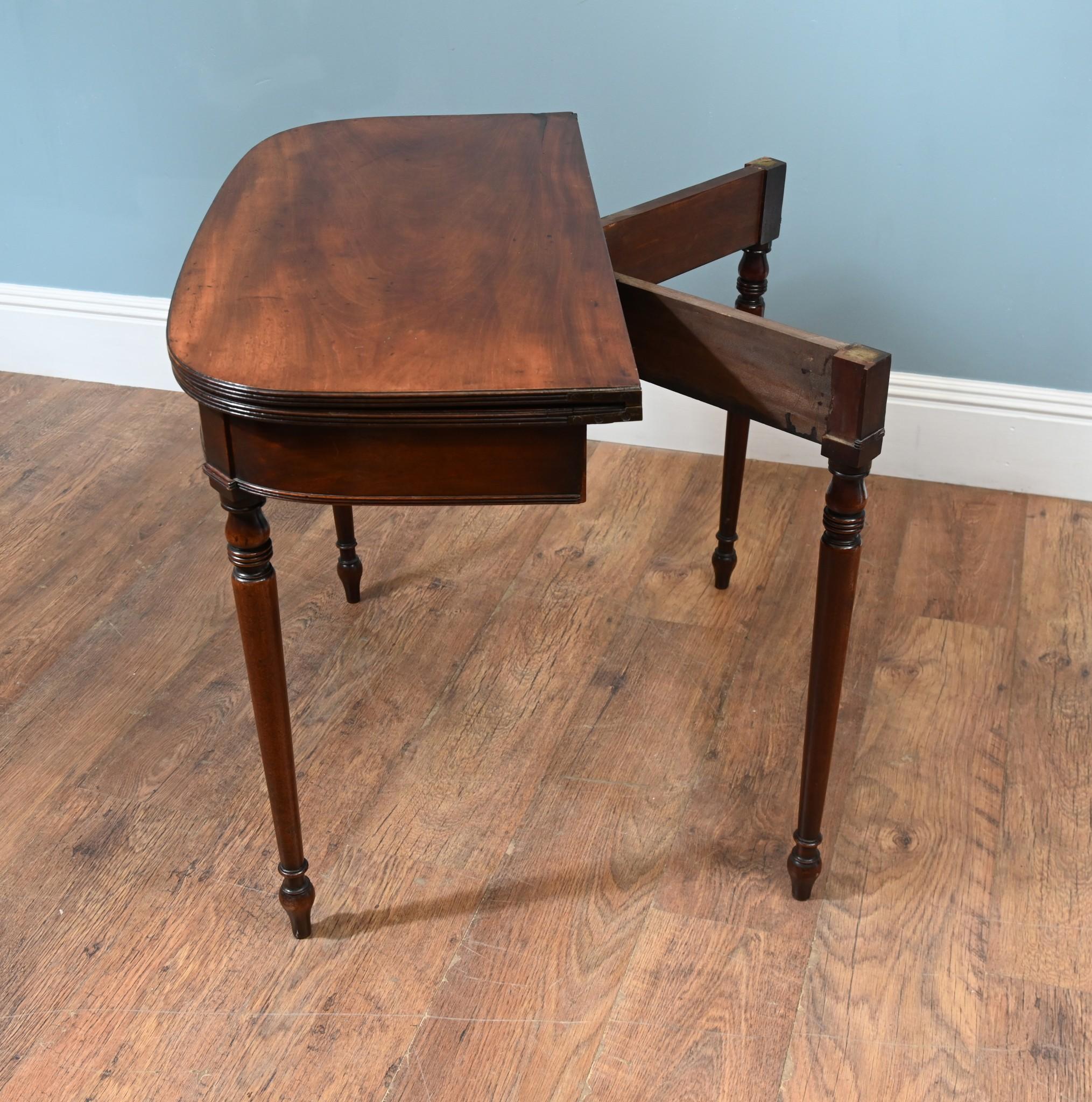 William IV Card Table Mahogany D End Console For Sale 2