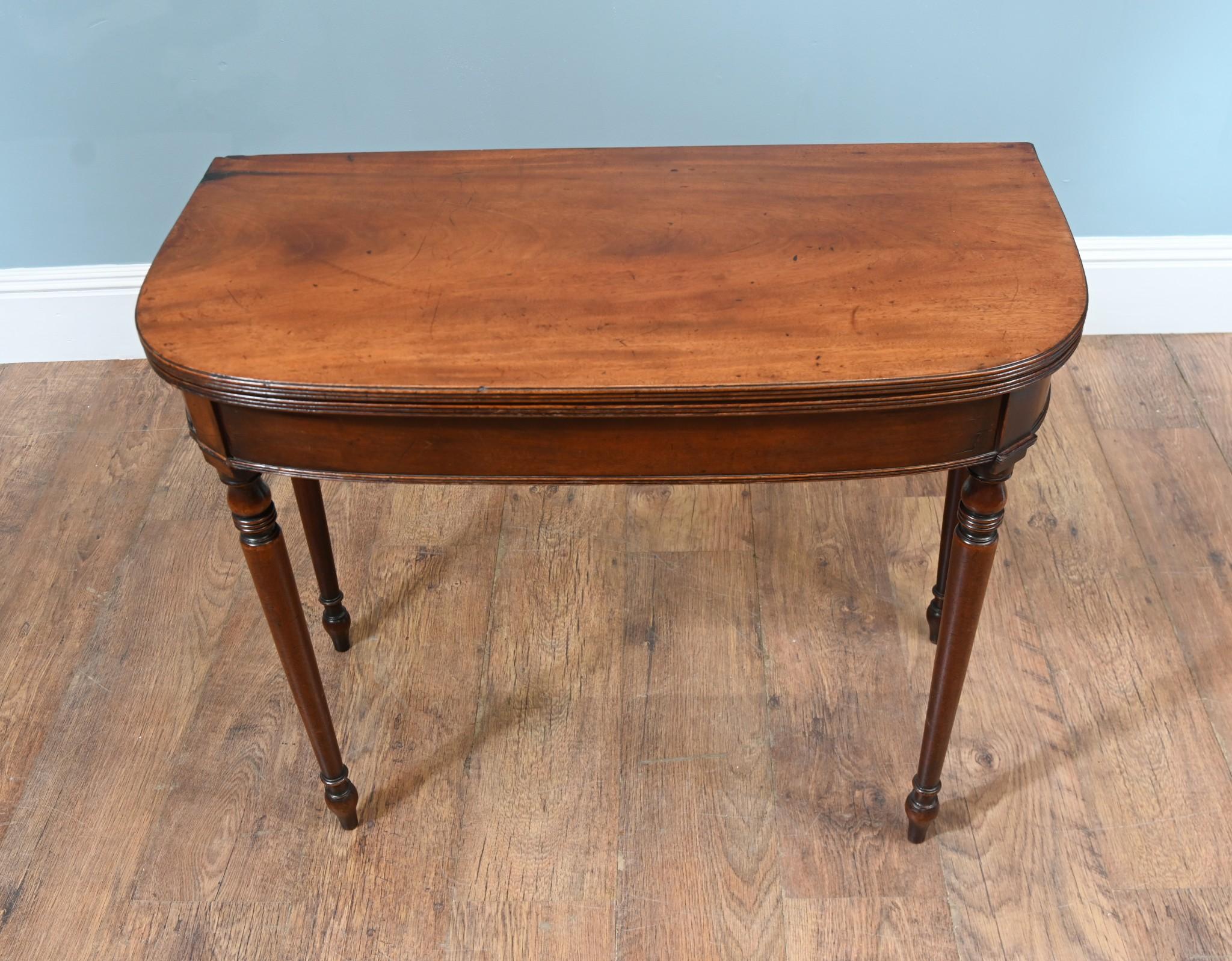 William IV Card Table Mahogany D End Console For Sale 3