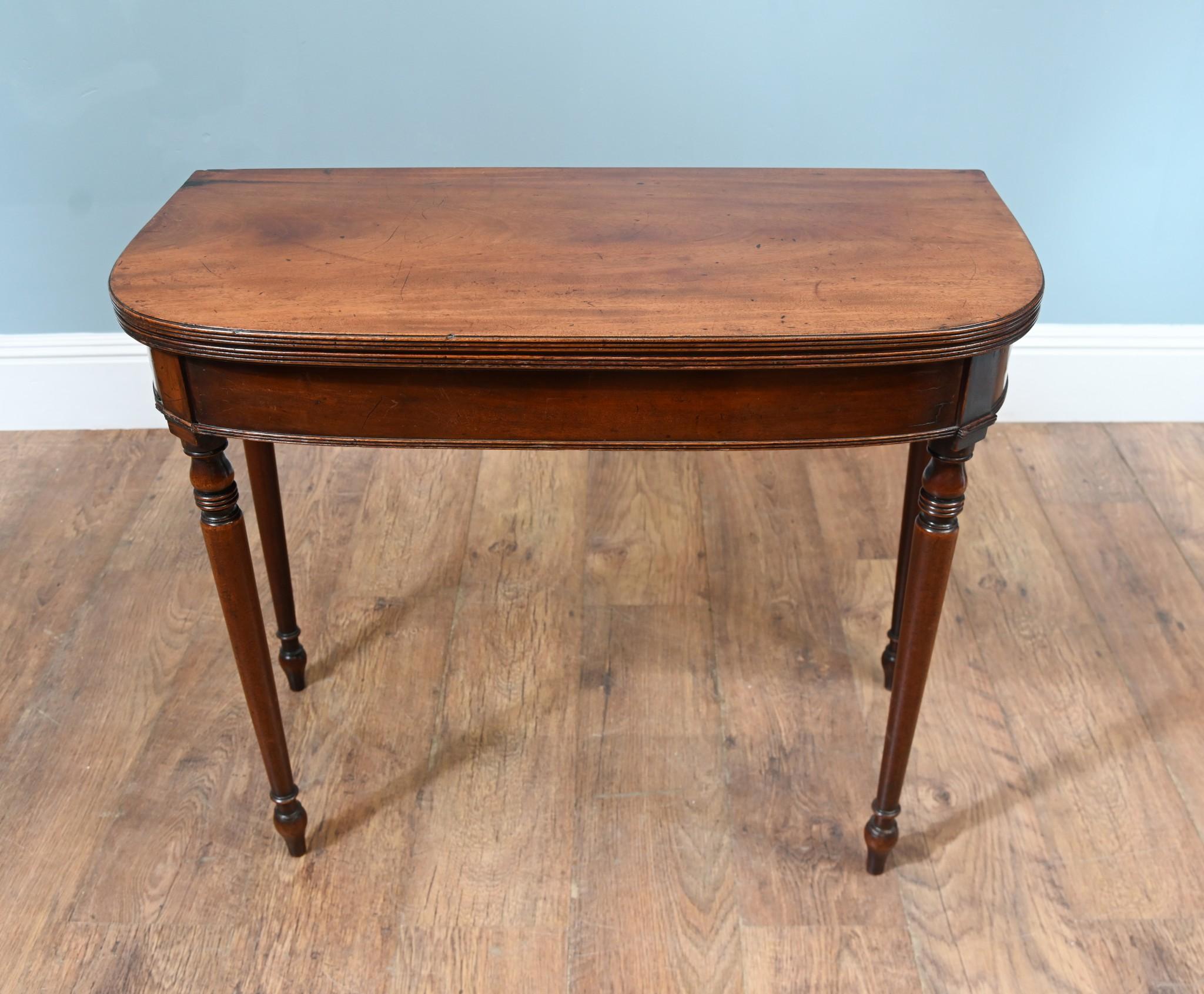 William IV Card Table Mahogany D End Console For Sale 4