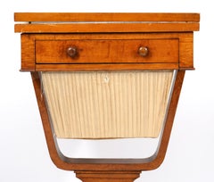 William IV Carved Birdseye Maple Game and Sewing Table C. 1840