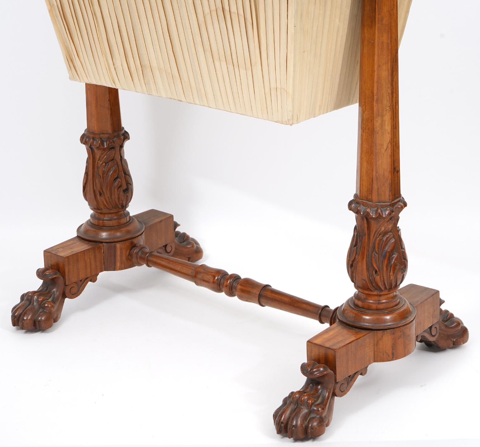 William IV Carved Mahogany and Satinwood Game and Sewing Table, C. 1840 5