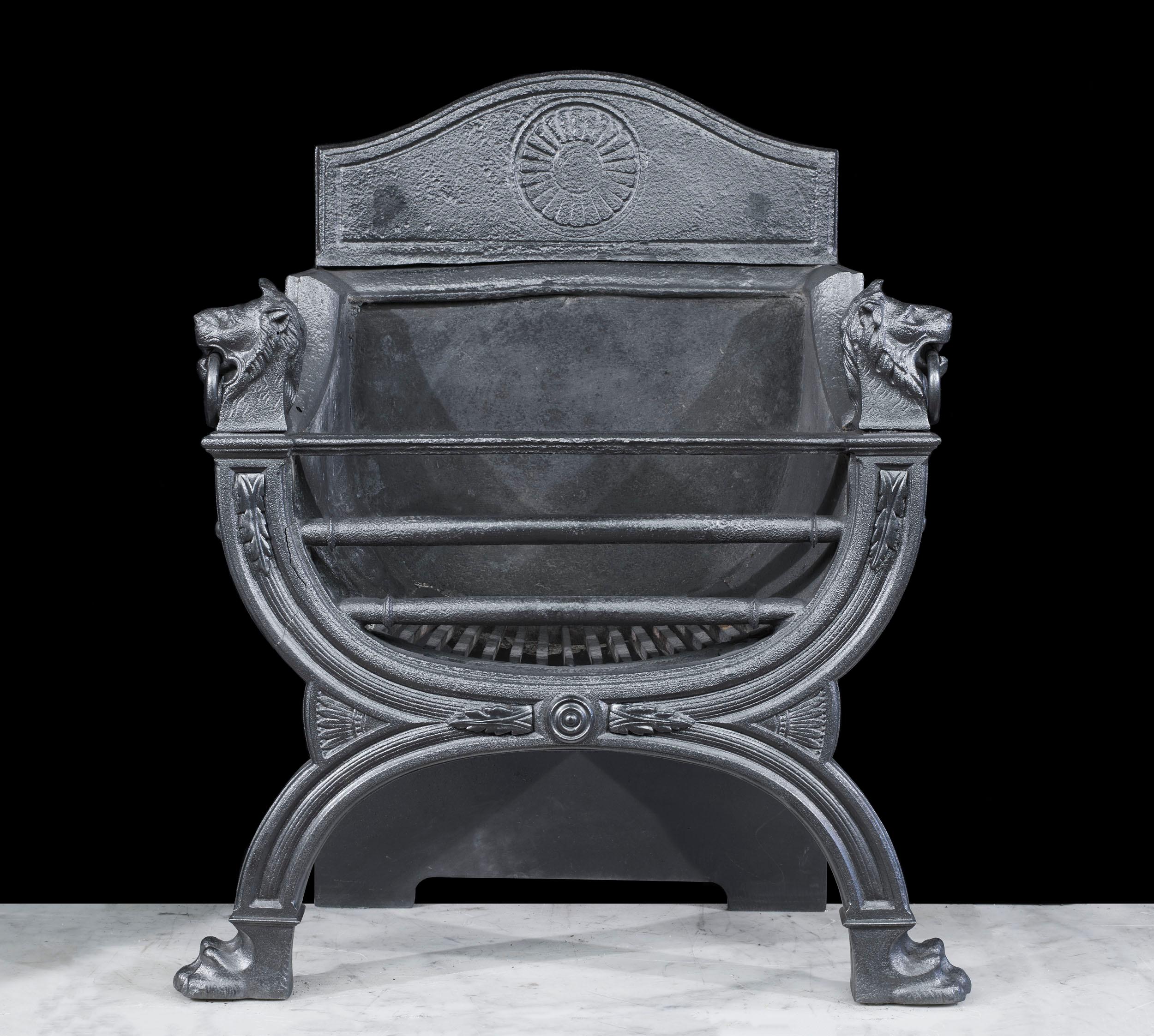 English William IV Cast Iron Fire Basket