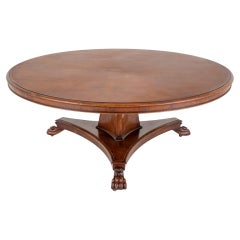Vintage William IV Centre Table Burr Oak Round Tables